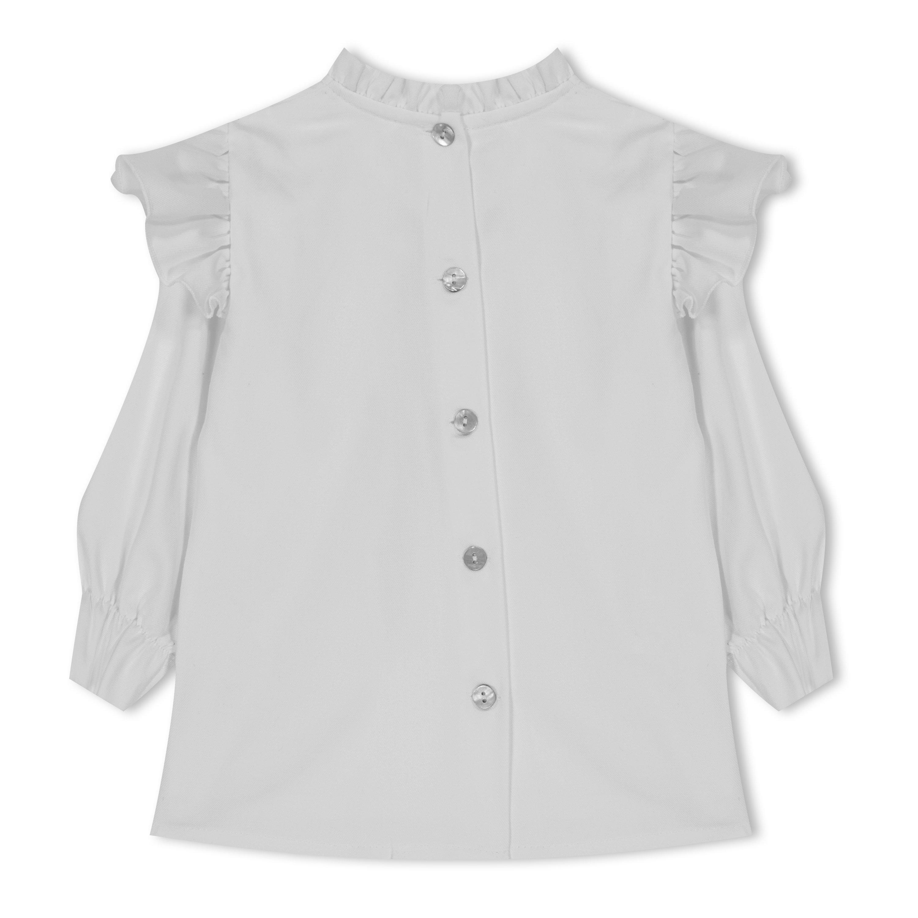 White - Phi - Kids' Frill Bow Long-Sleeve Blouse - 2