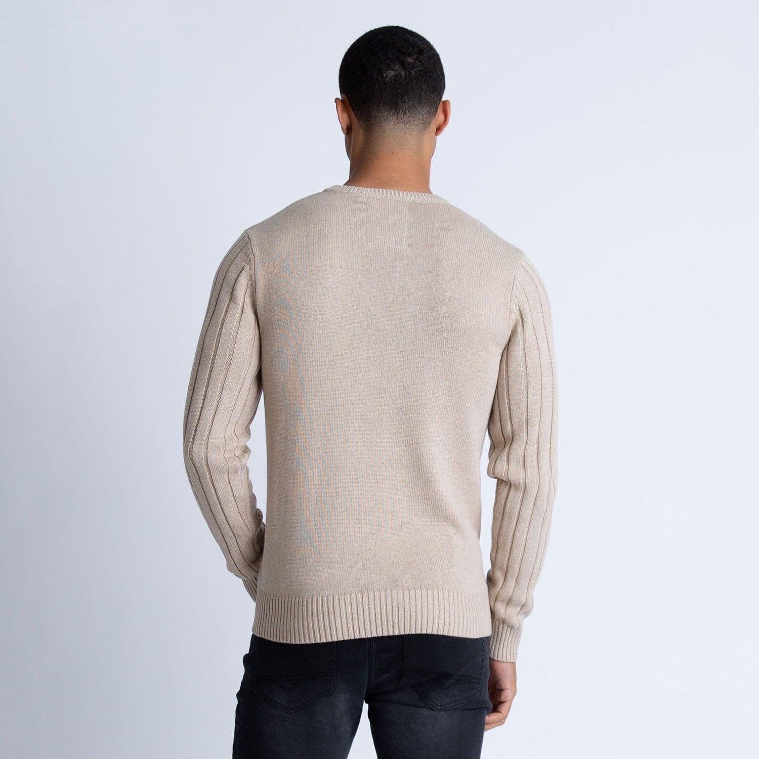 Beige - Luke 1977 - Modern Cable Knit Jumper - 2