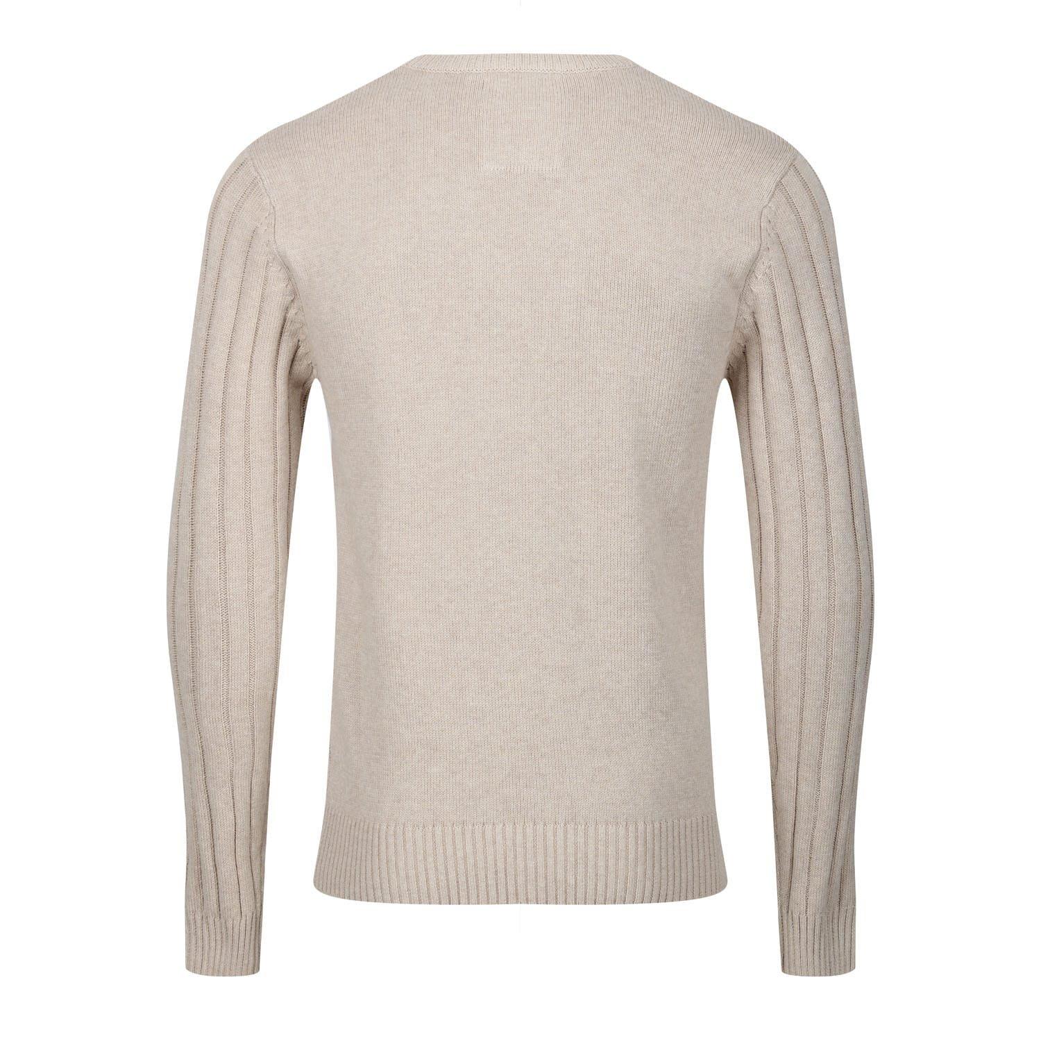Beige - Luke 1977 - Modern Cable Knit Jumper - 4
