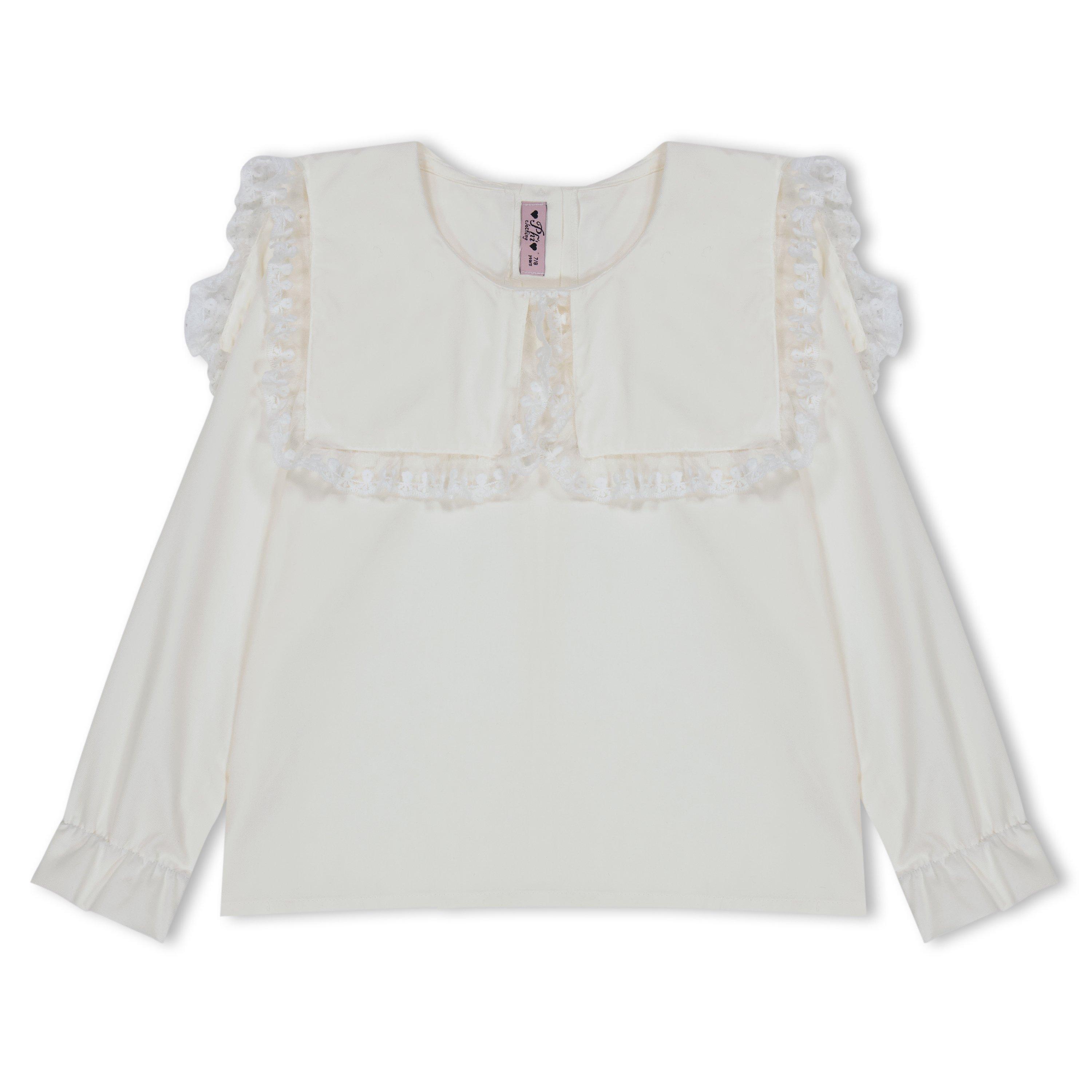 Bordeaux - Phi - Kids' Toile De Jouy Long-Sleeve Blouse - 1