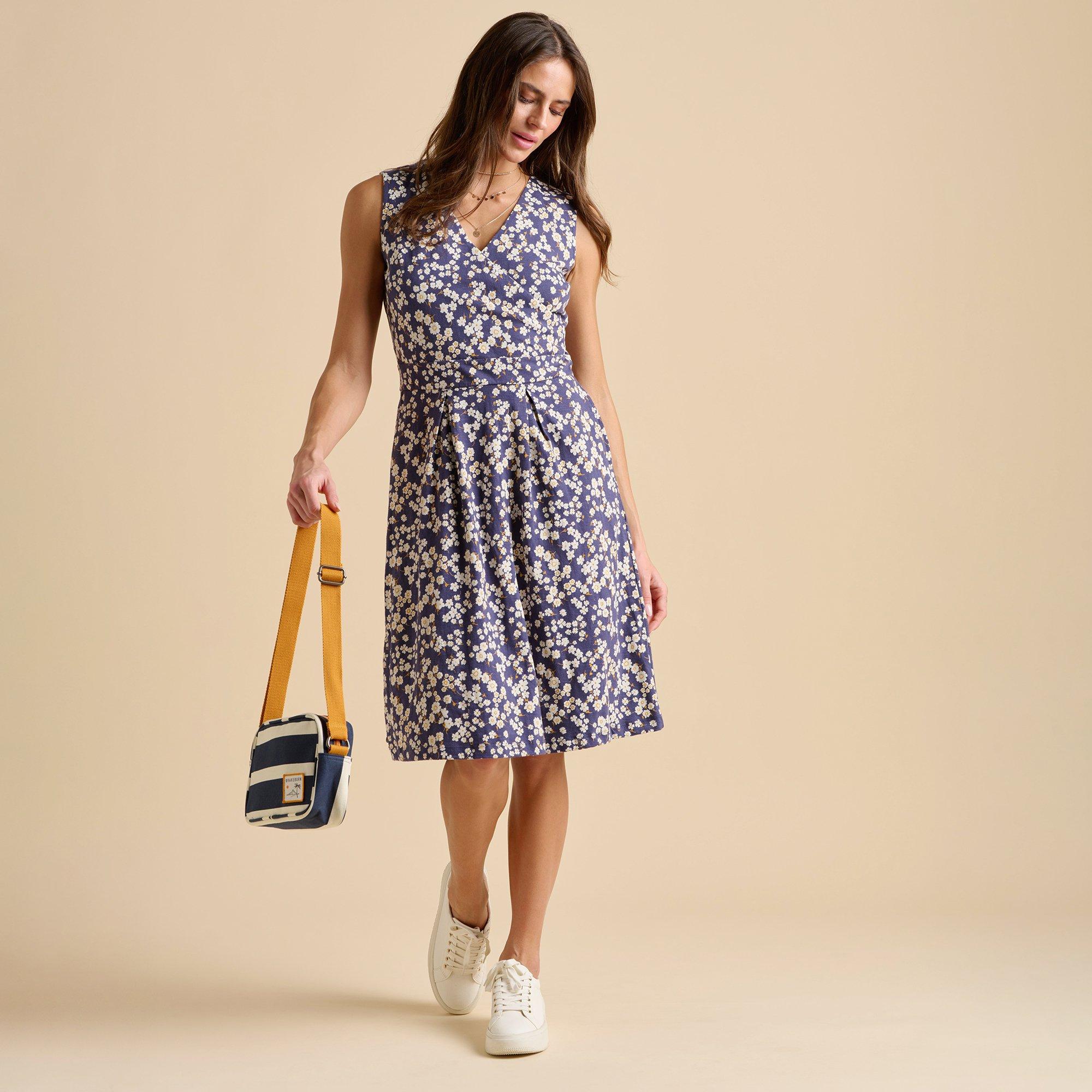 Navy - Brakeburn - Floating Daisy Knee Length Dress - 3