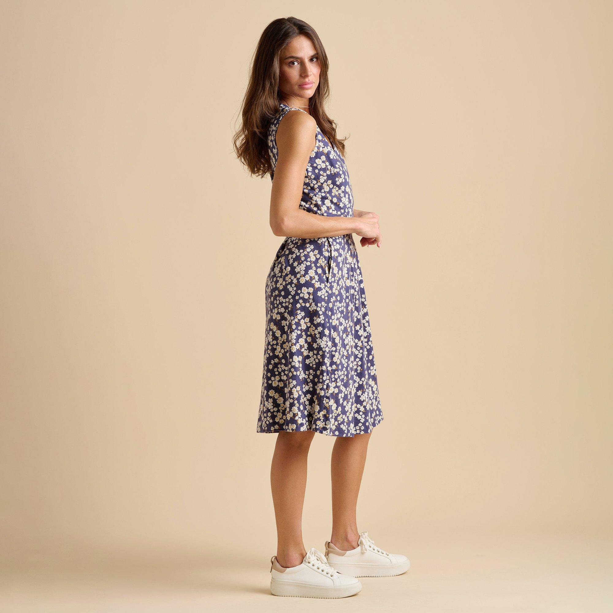 Navy - Brakeburn - Floating Daisy Knee Length Dress - 4