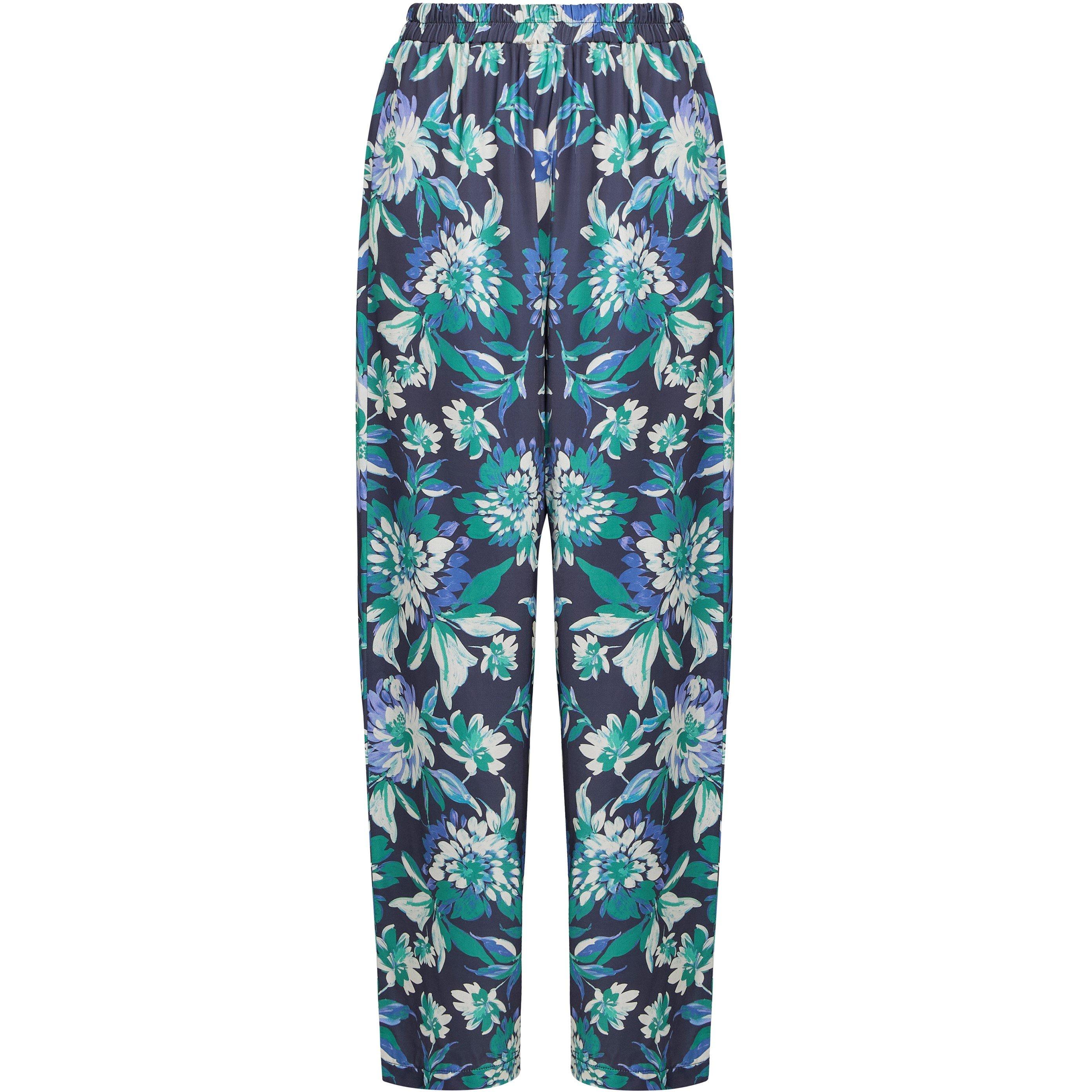 Blue - Gina Bacconi - QUINN Satin Pull On Wide Leg Trouser - 4