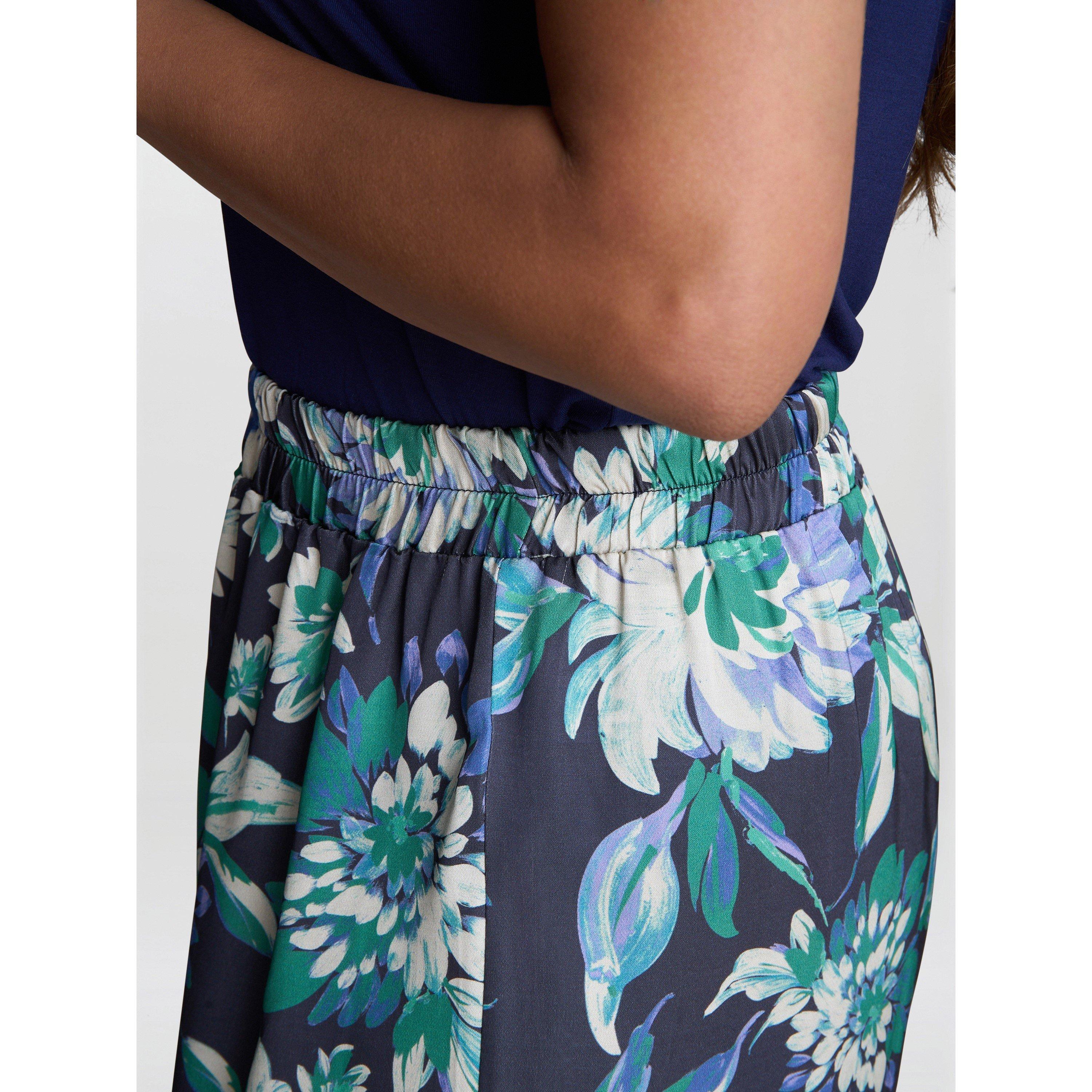 Blue - Gina Bacconi - QUINN Satin Pull On Wide Leg Trouser - 5