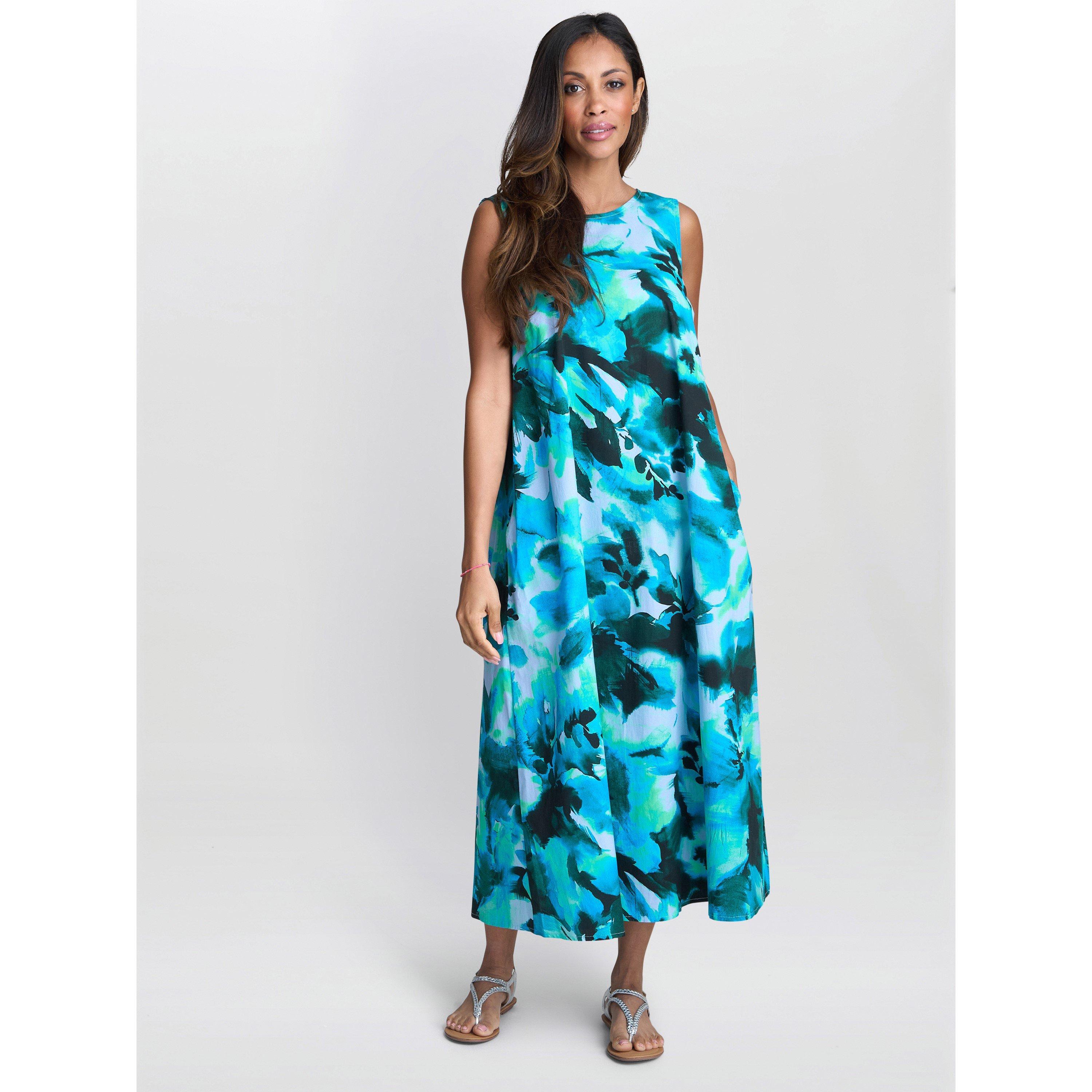 Gina Bacconi Women's Rory Tent Dress - Blue Green - S