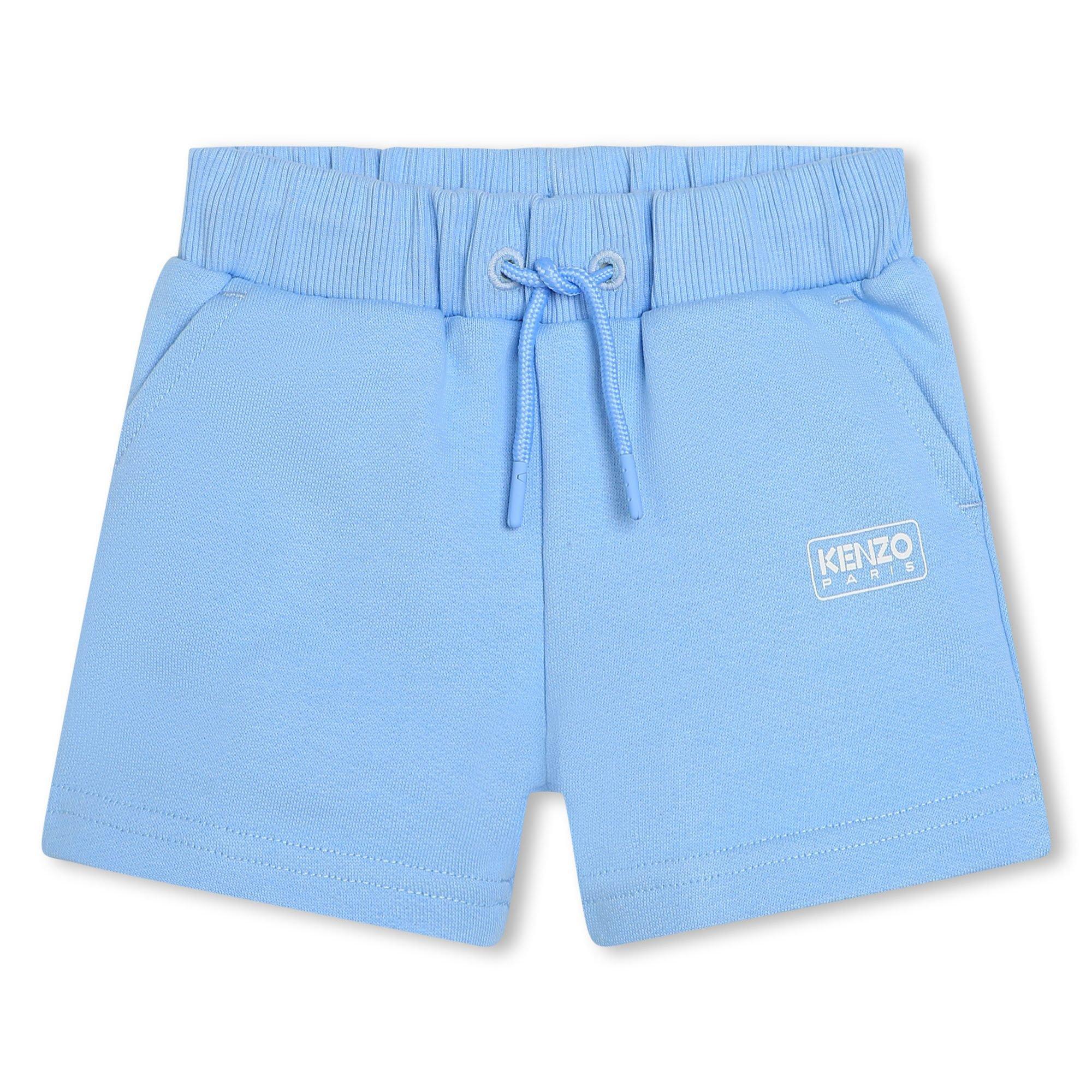 Pale Blu 79H - Kenzo - Kids' Logo Fleece Jogger Shorts - 1