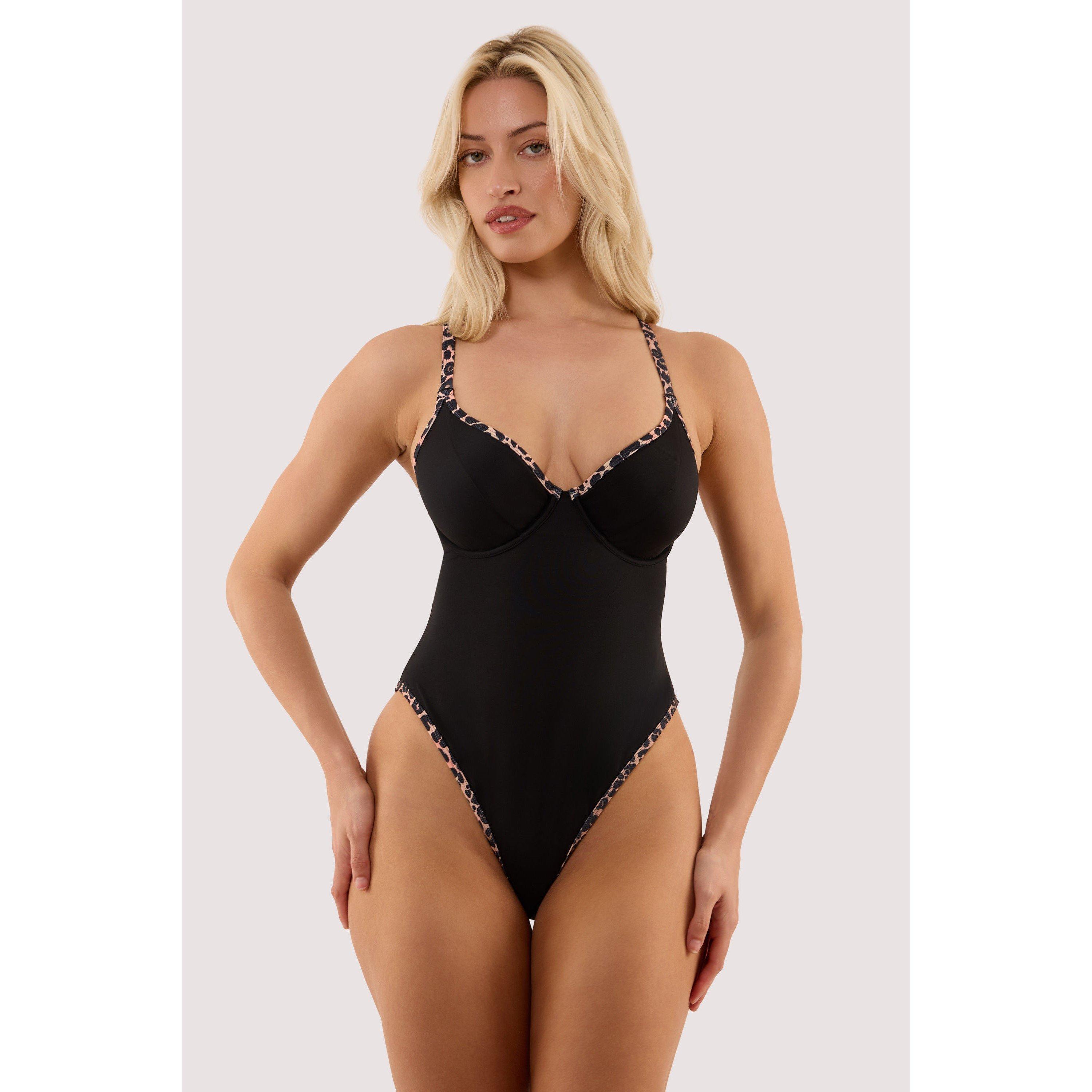 Wolf and Whistle Lorna Leopard Print Fuller Bust Underwired Swimsui - Size 38DD