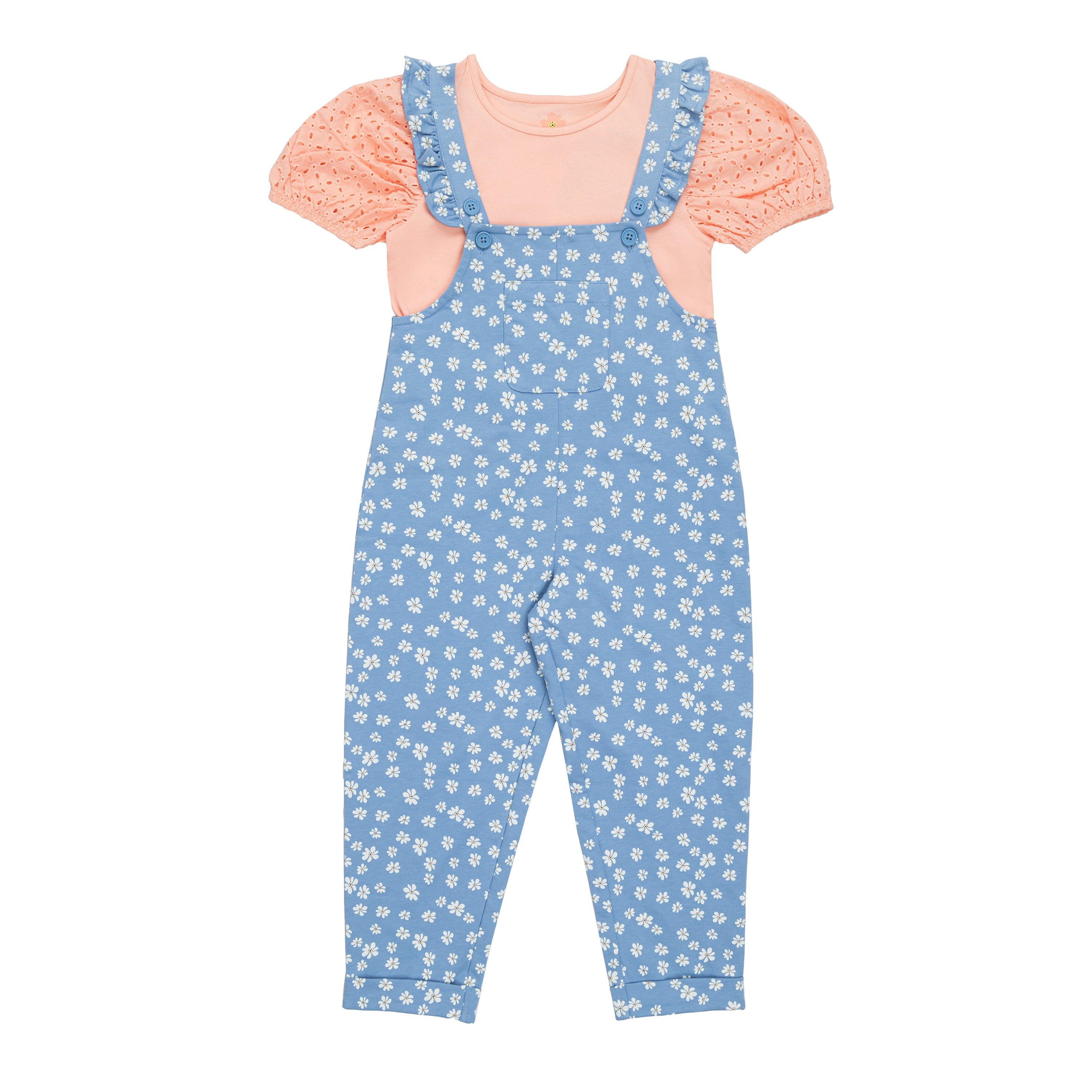 Blue - Be You - Studio Younger Girl Floral Dungaree and T-shirt - 10