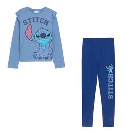 Character Girls Lilo and Stitch Long Sleeve T Shirt and Legging Set Blue