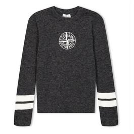 Stone Island Logo Knit Crew Jumper Juniors