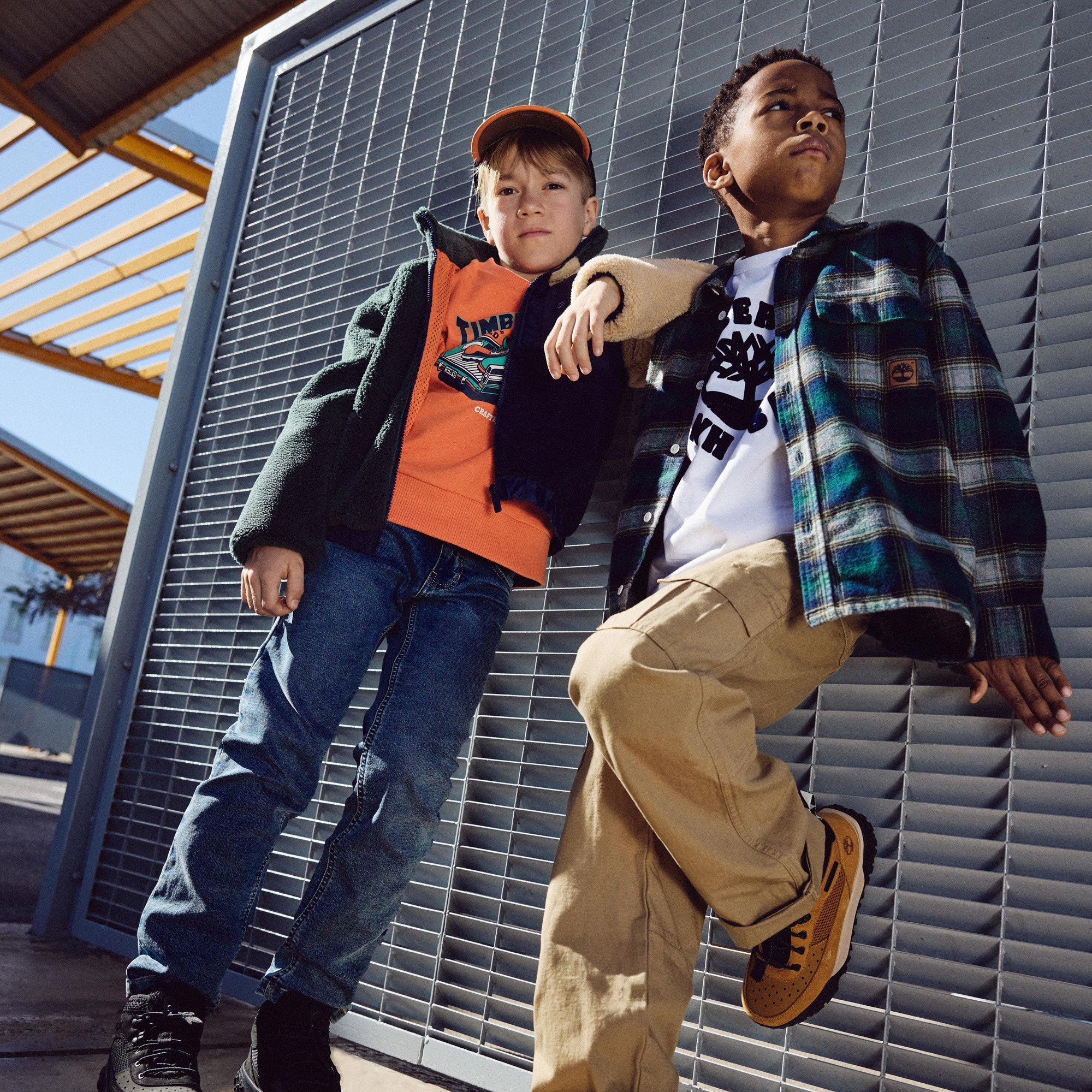 Dark Green - Timberland - Kids' Timb Fuzz Full-Zip Fleece - 5