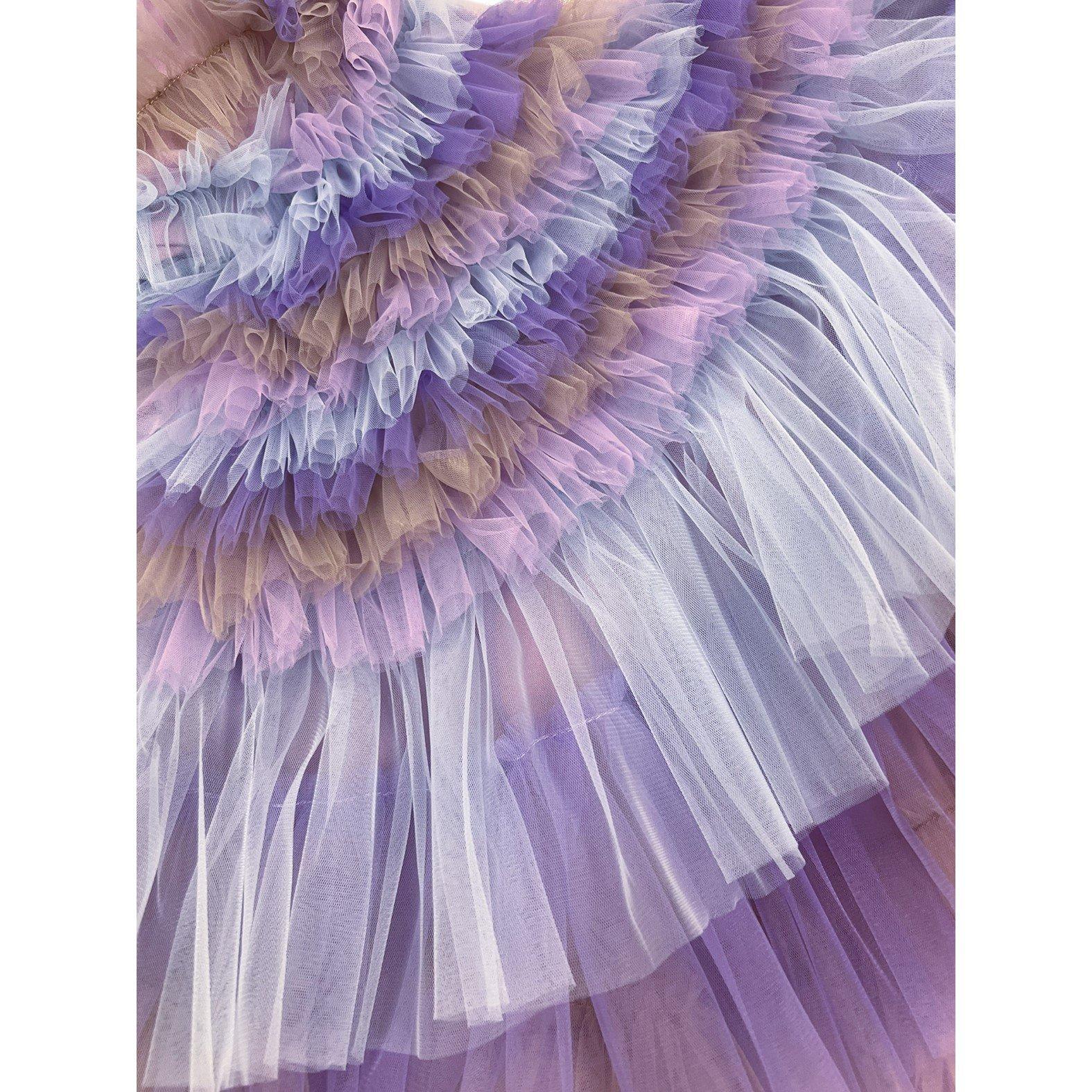 Lilac - RaspberryPlum - Kids' Tiered Tulle Swan Milkmaid Dress - 2