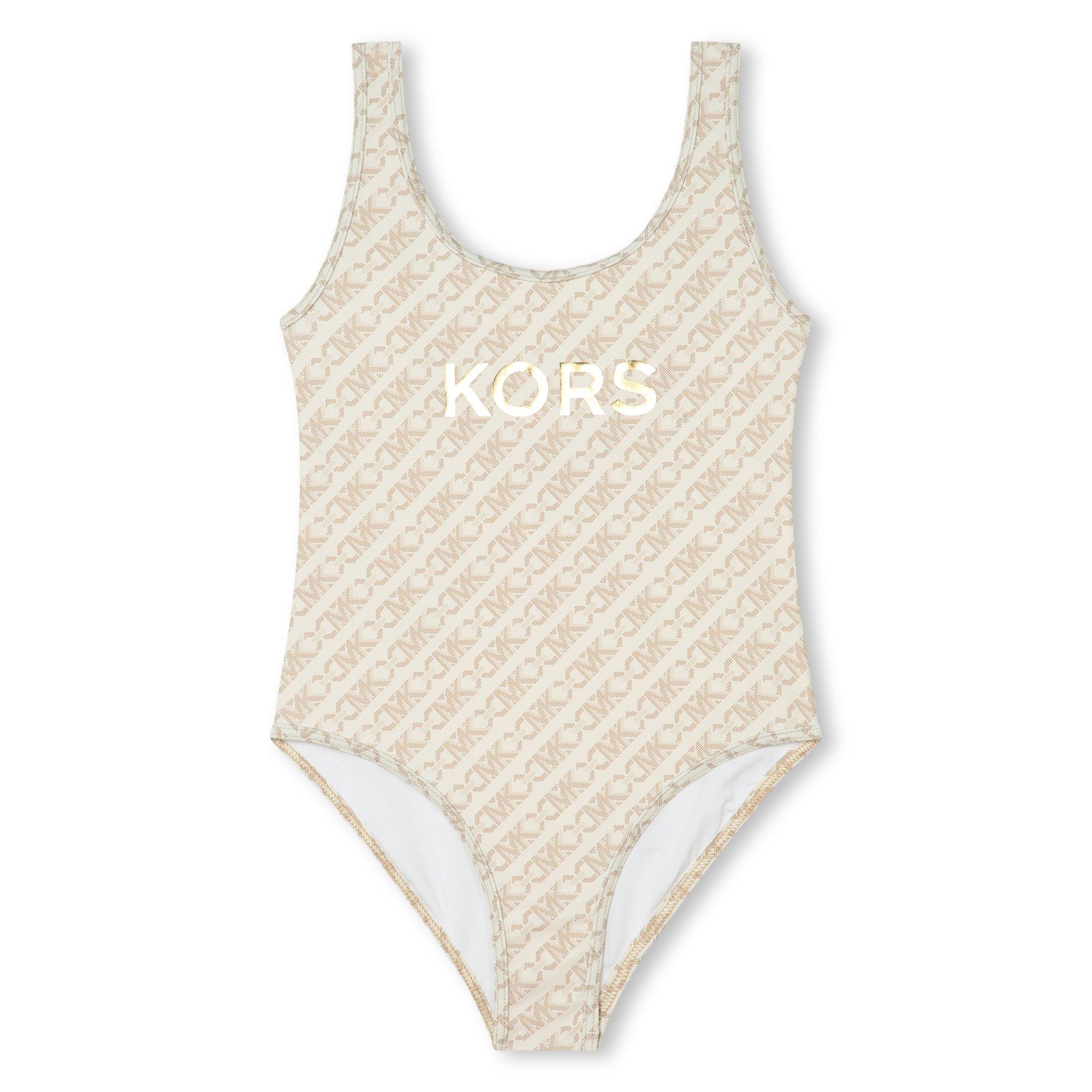 Cream 190 - Michael Kors - Kids' Print Scoop Neck Swimsuit - 1