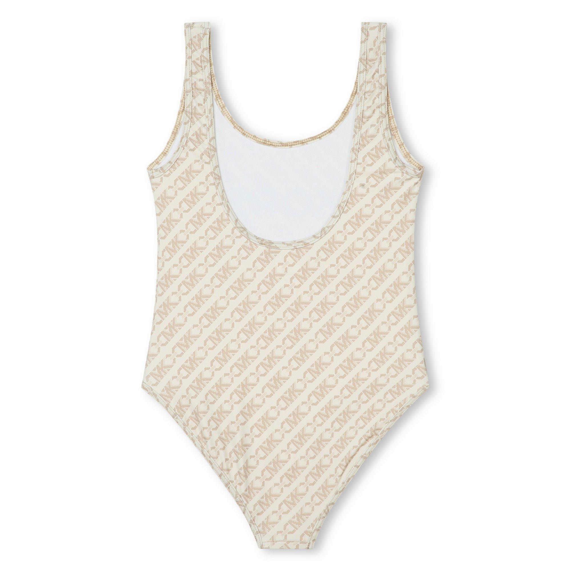 Cream 190 - Michael Kors - Kids' Print Scoop Neck Swimsuit - 2