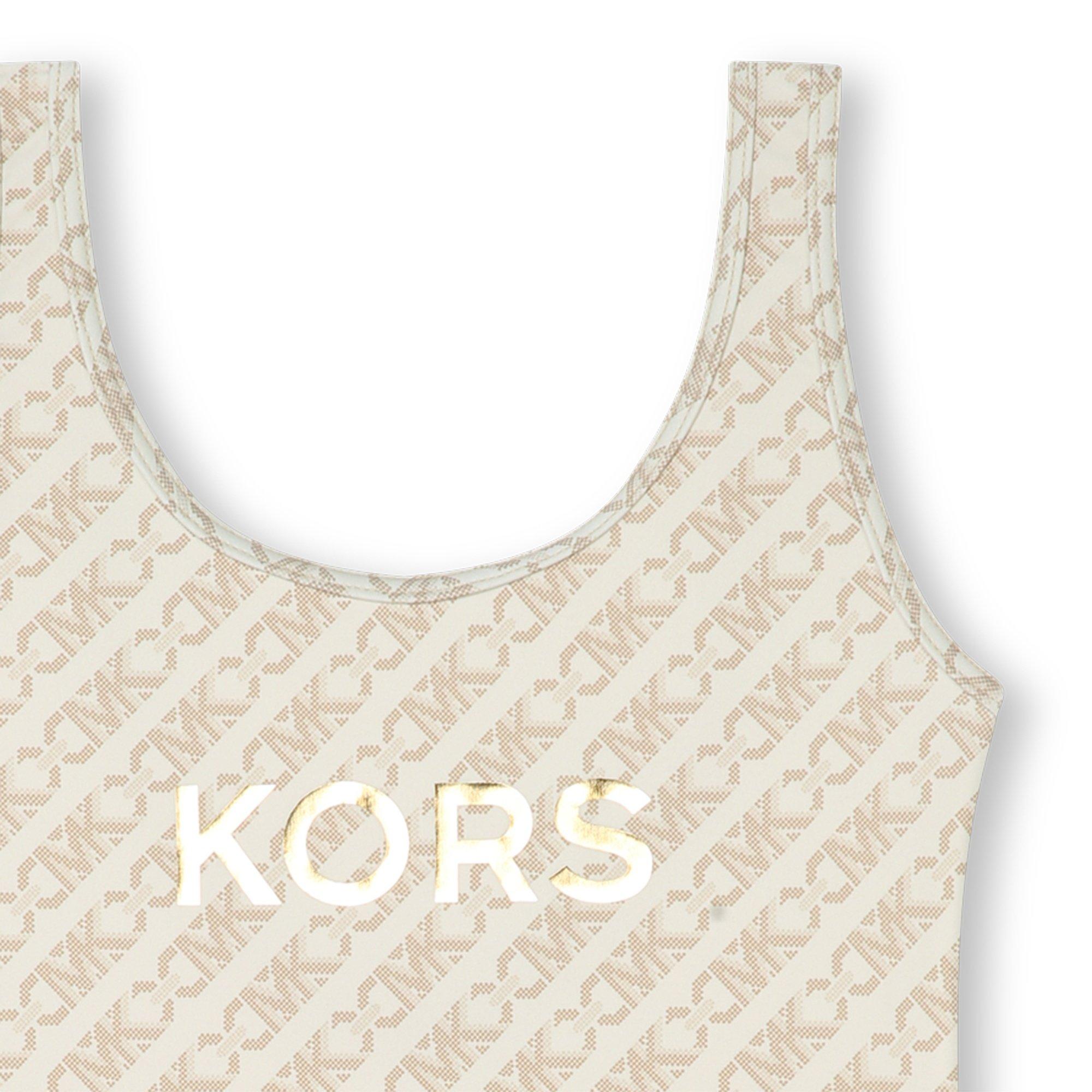 Cream 190 - Michael Kors - Kids' Print Scoop Neck Swimsuit - 3