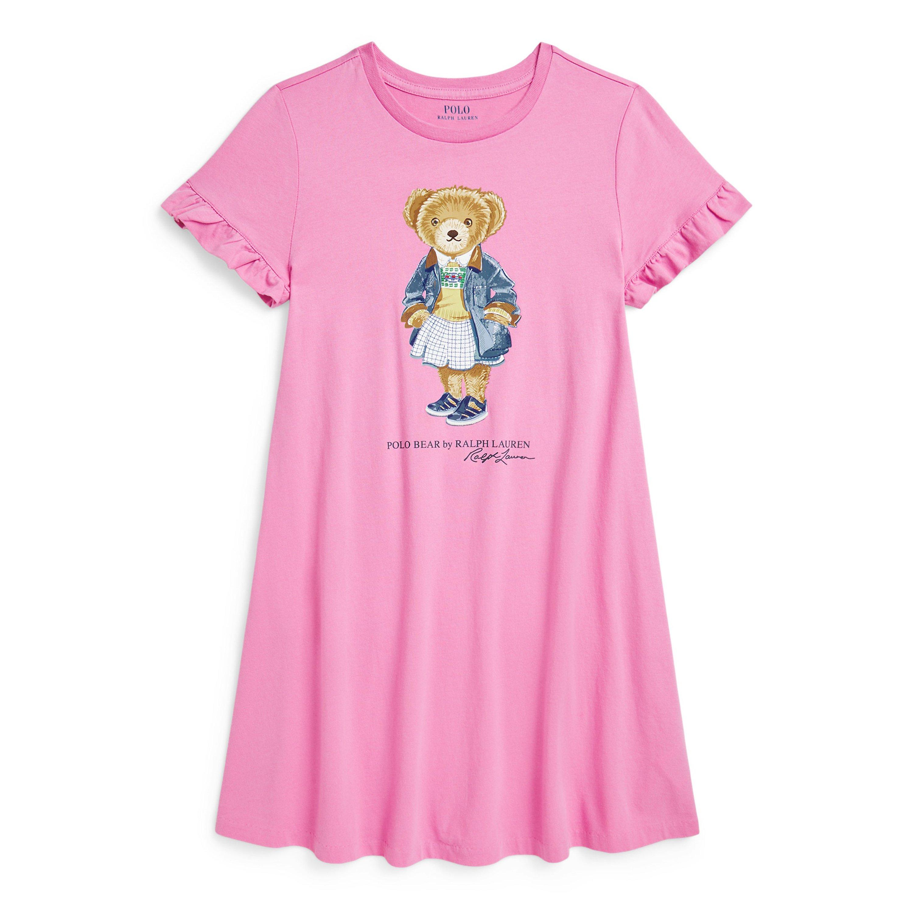 Polo Ralph Lauren Girls Bear Dress Junior - Laguna Pink - 12Y