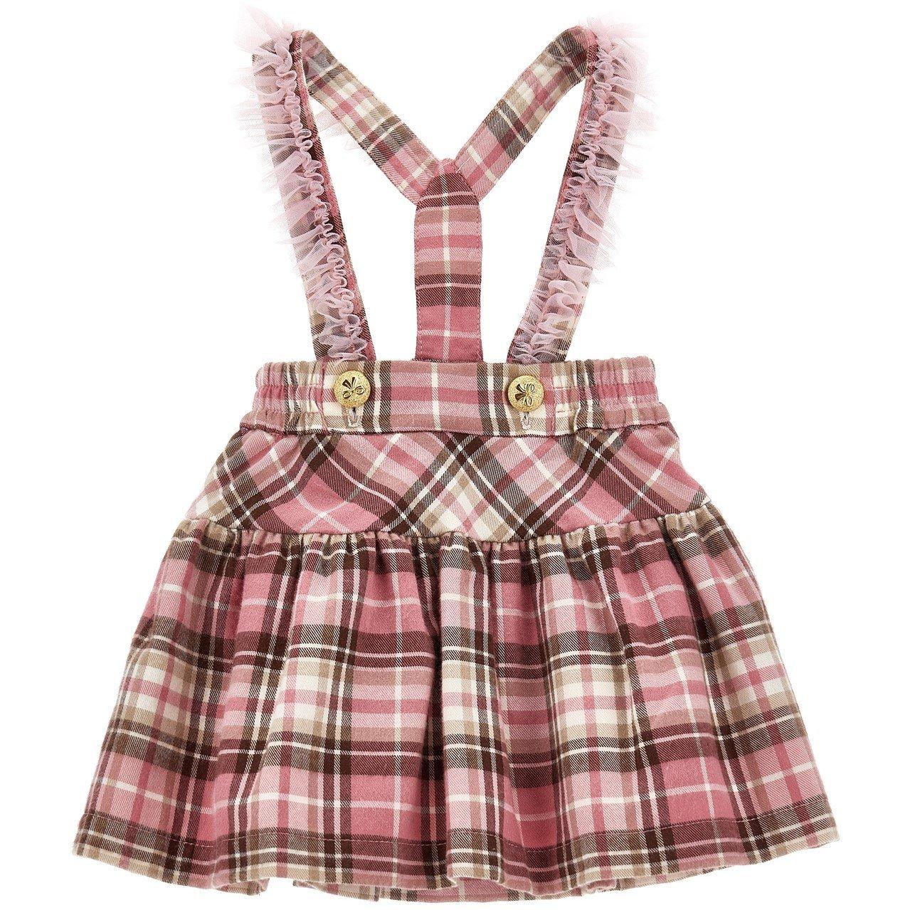 Pink 0084 - Monnalisa - Kids' MonLisa Check Jersey Skirt - 1