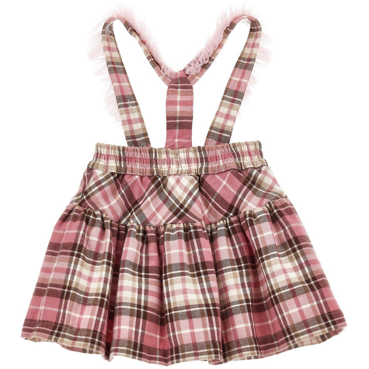 Pink 0084 - Monnalisa - Kids' MonLisa Check Jersey Skirt - 2
