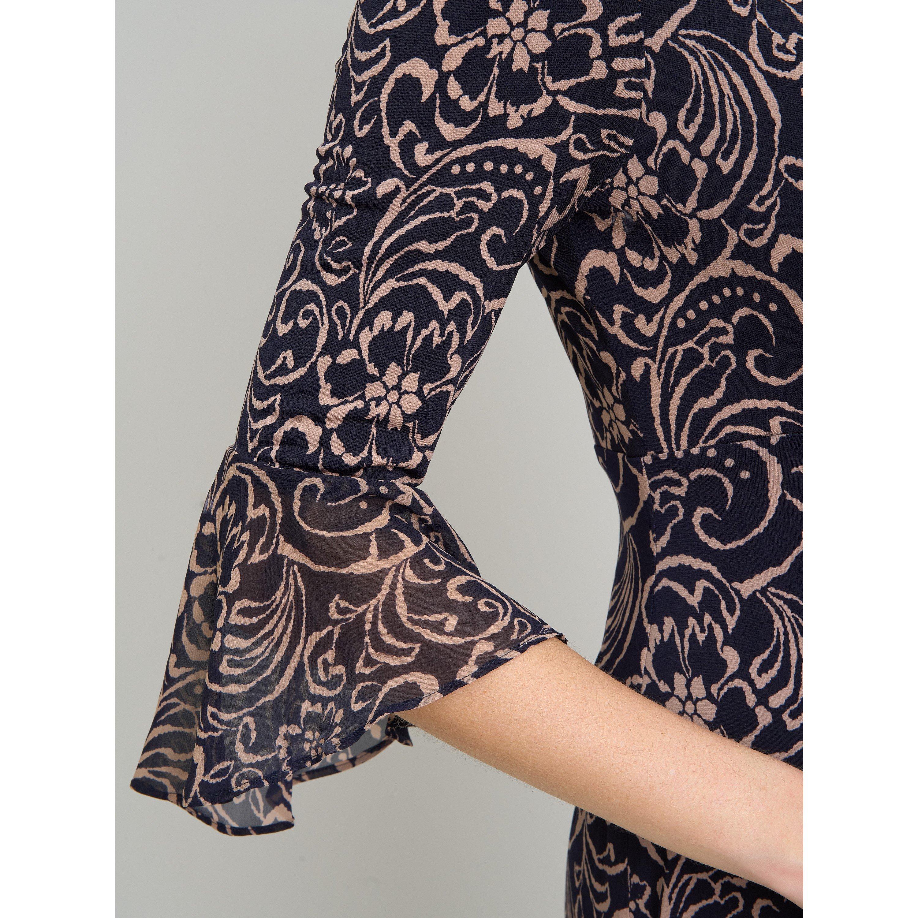 New Beige - Gina Bacconi - Nikita Printed Sheath Dress - 5