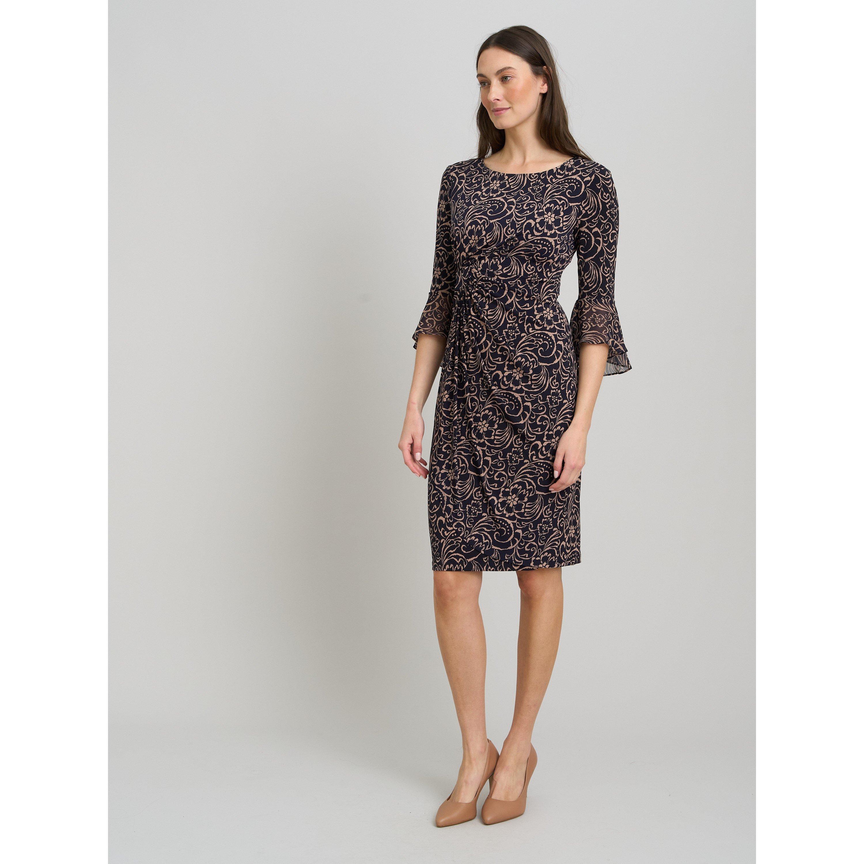 New Beige - Gina Bacconi - Nikita Printed Sheath Dress - 7