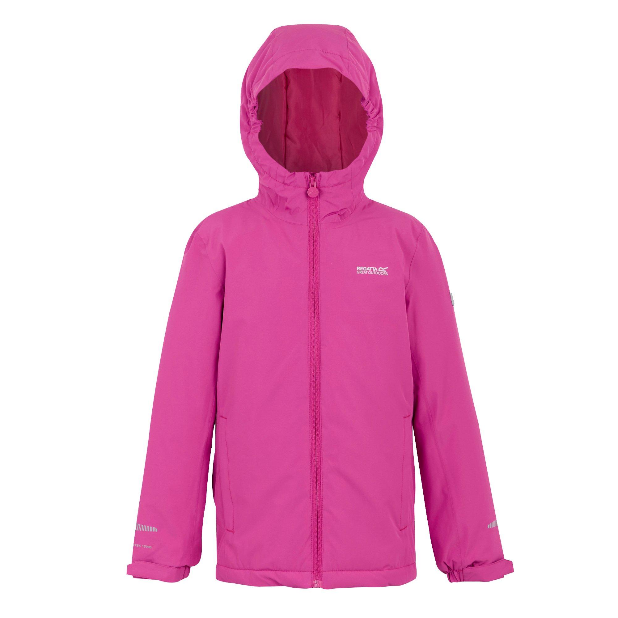 Raspberry Pink - Regatta - Kids Hurdle Insulated Waterproof Jacket - 7