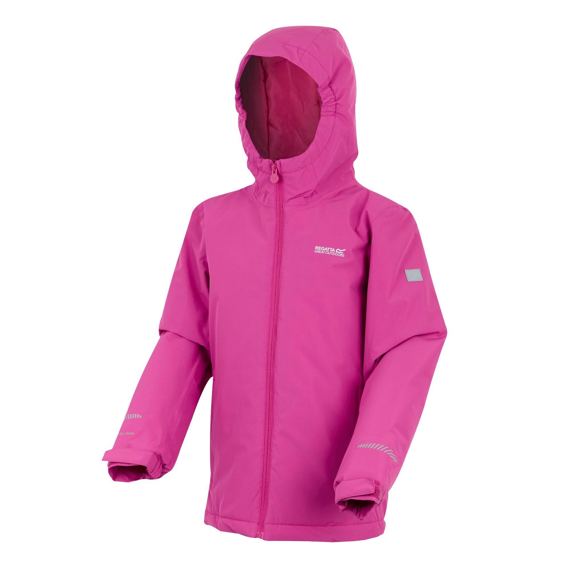 Raspberry Pink - Regatta - Kids Hurdle Insulated Waterproof Jacket - 9