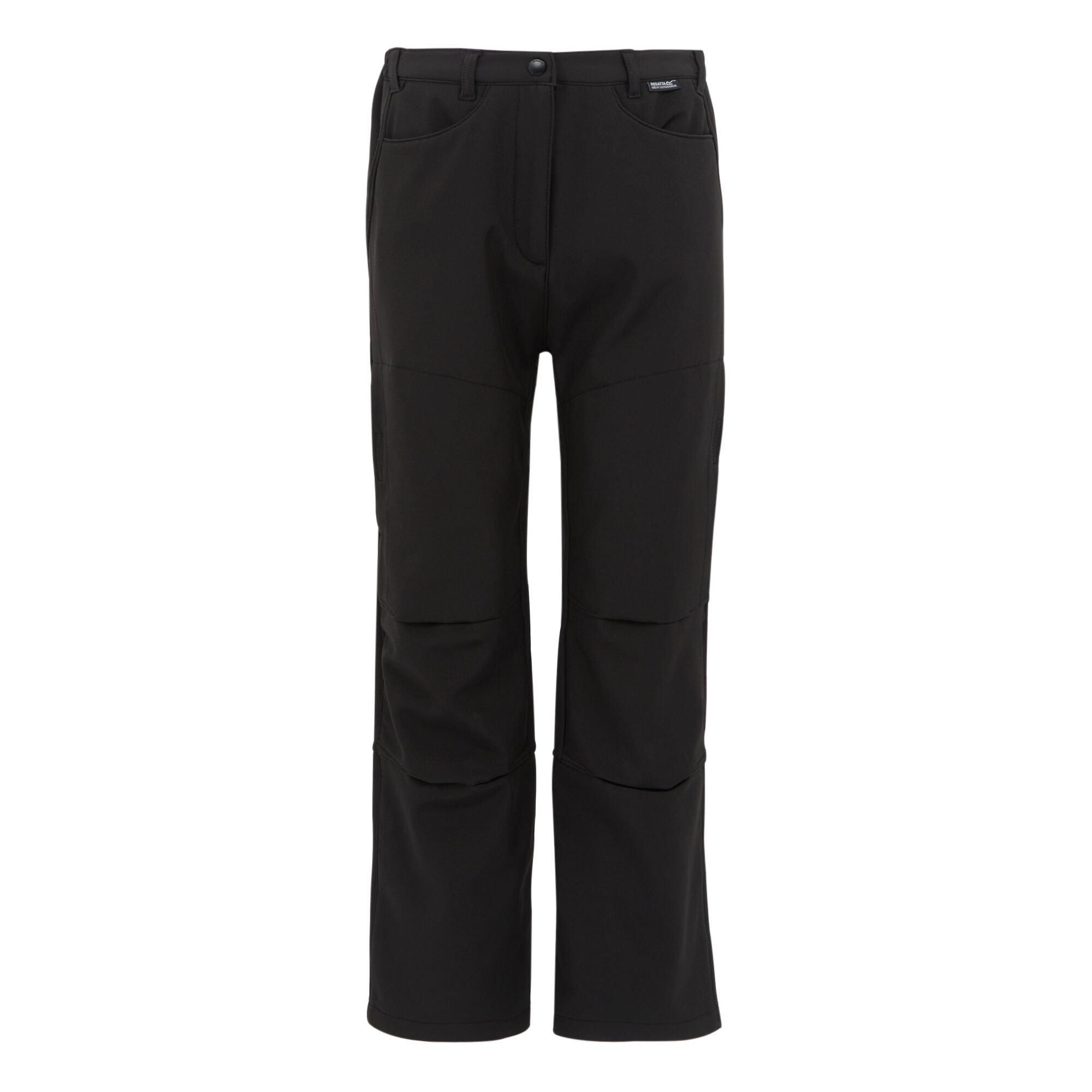 Black - Regatta - Kids Softshell Trousers - 5