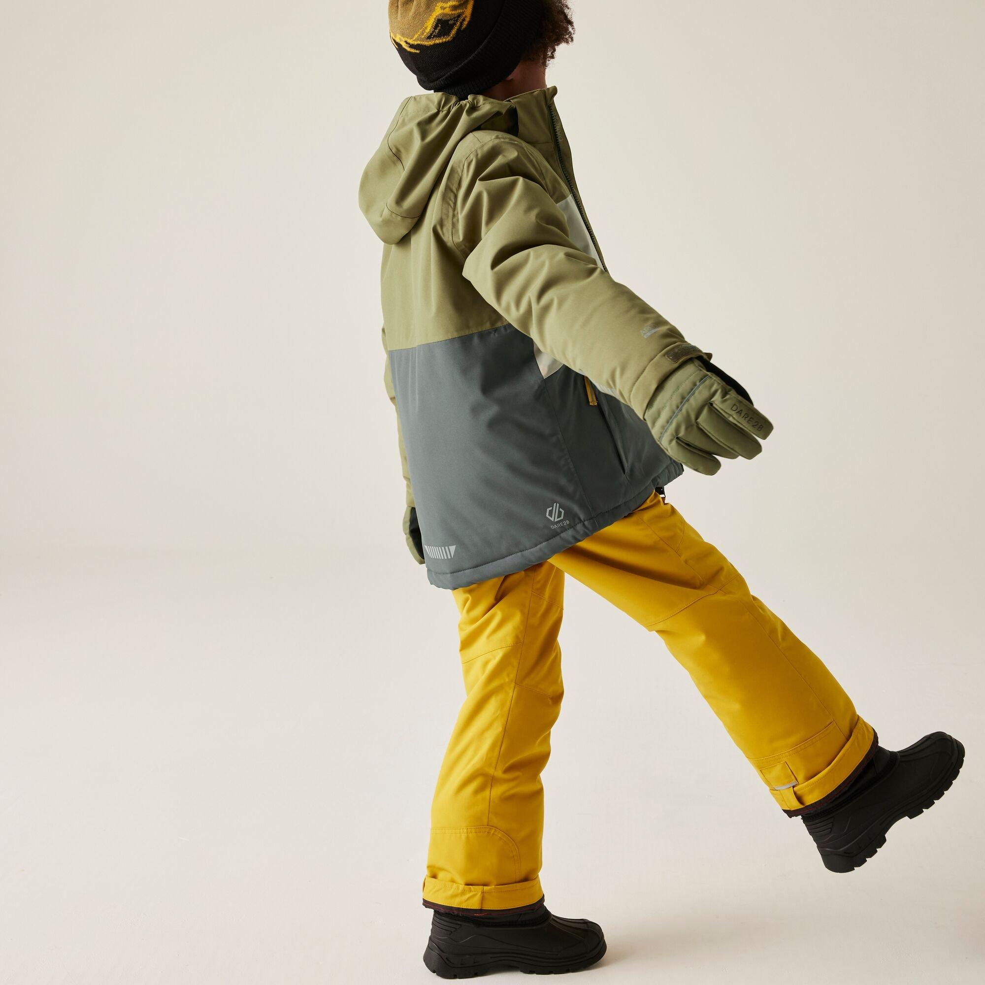 Olive Green - Dare 2b - Unisex Kids Send It! Ski Insulated Waterproof Jacket - 4