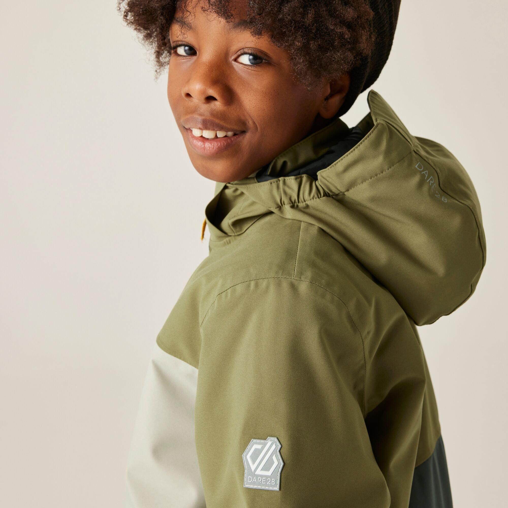 Olive Green - Dare 2b - Unisex Kids Send It! Ski Insulated Waterproof Jacket - 5