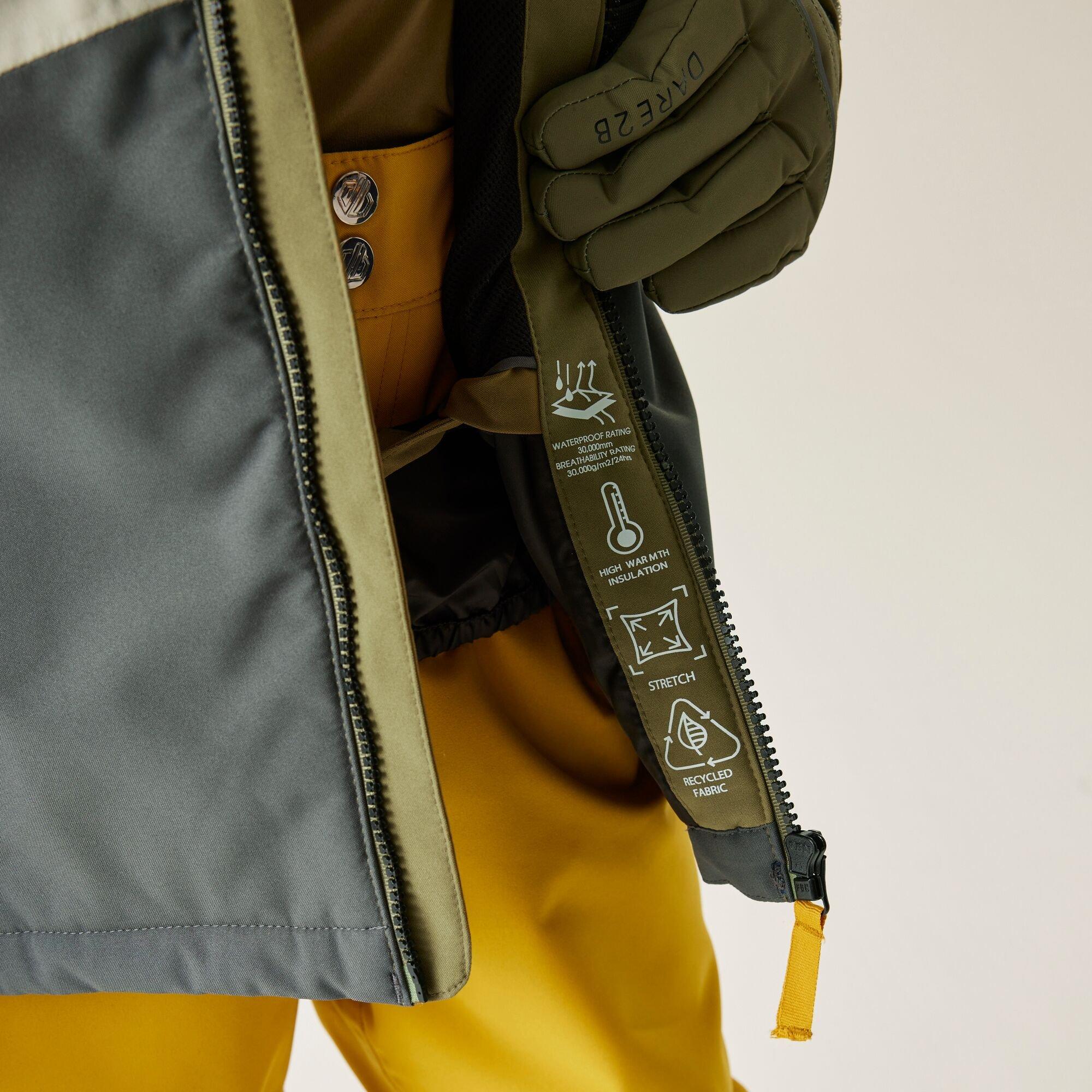 Olive Green - Dare 2b - Unisex Kids Send It! Ski Insulated Waterproof Jacket - 6