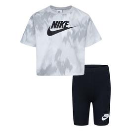 Nike logo-embroidered striped T-shirt Bianco