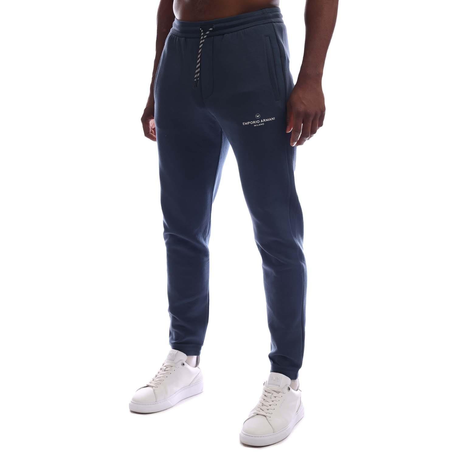 Emporio Armani Men's Navy Jersey Joggers - 2XL