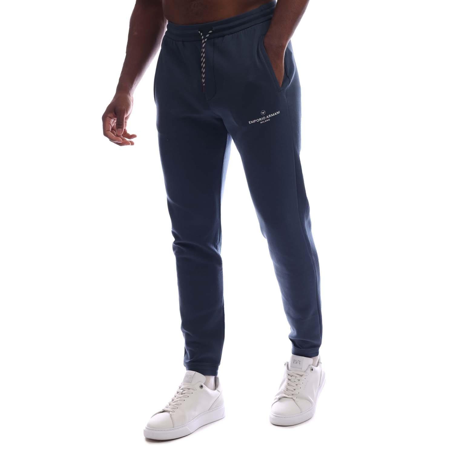 Navy - Emporio Armani - Jersey Joggers - 2