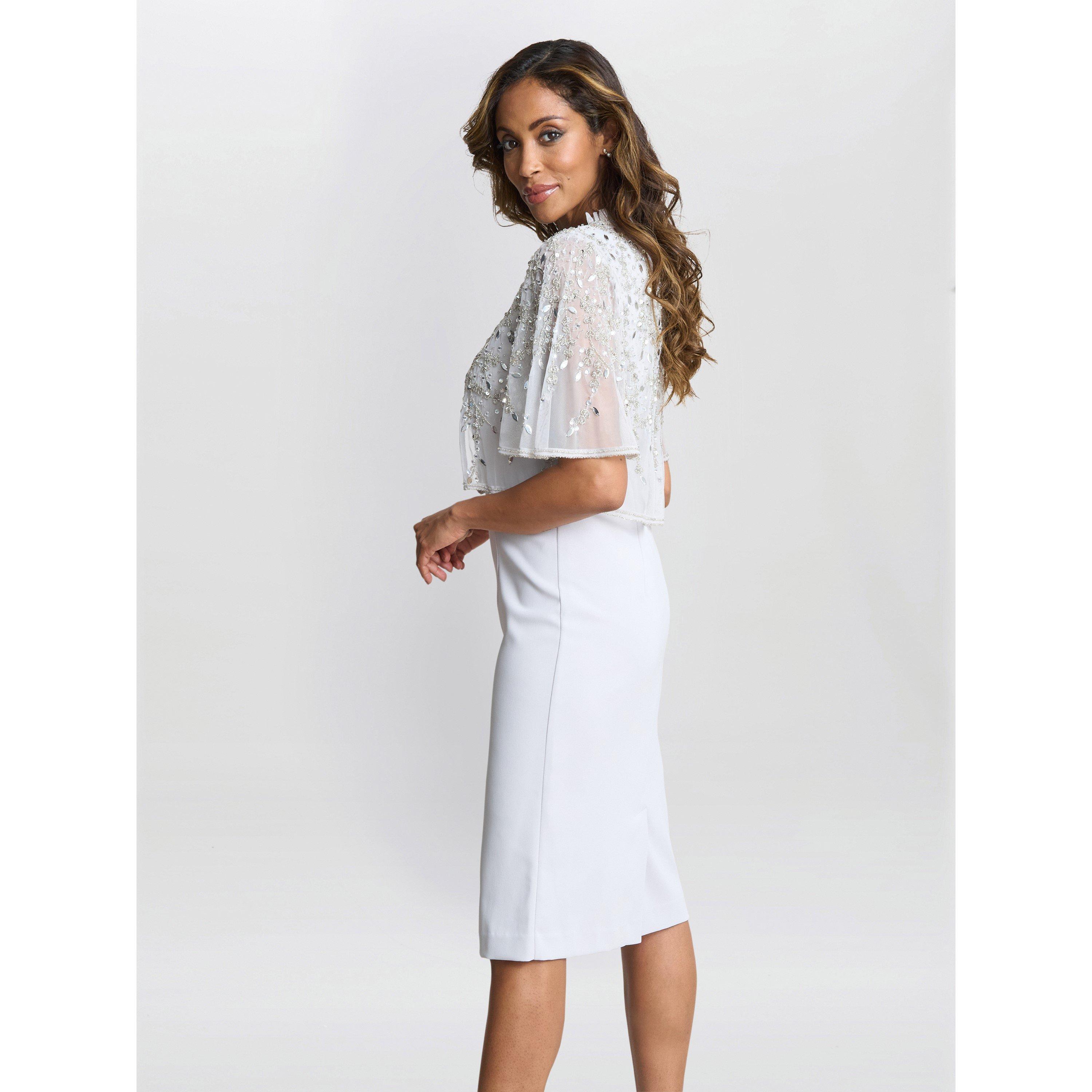 Silver Mist - Gina Bacconi - Monica Beaded Jacket With Frill Neck - 2