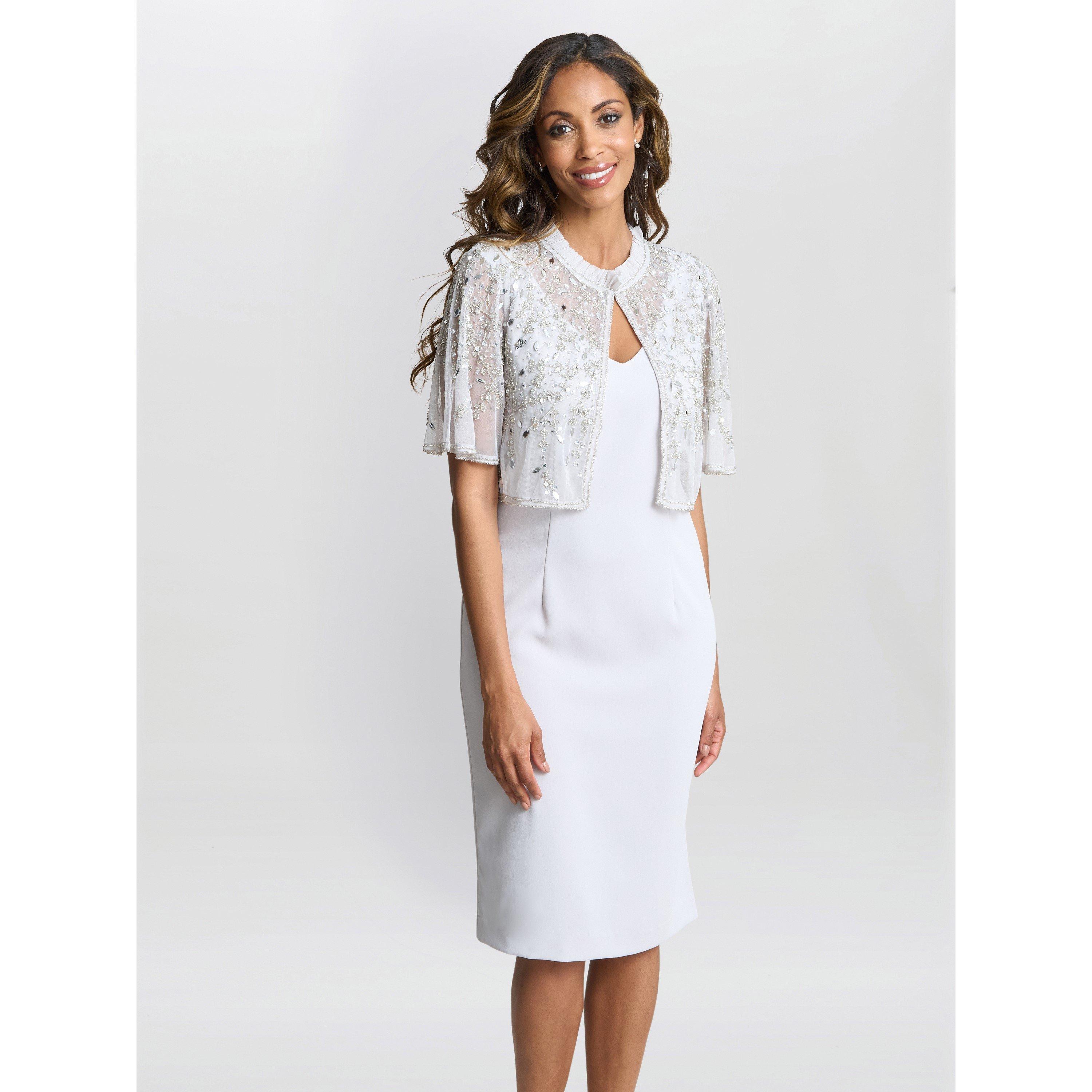 Silver Mist - Gina Bacconi - Monica Beaded Jacket With Frill Neck - 4