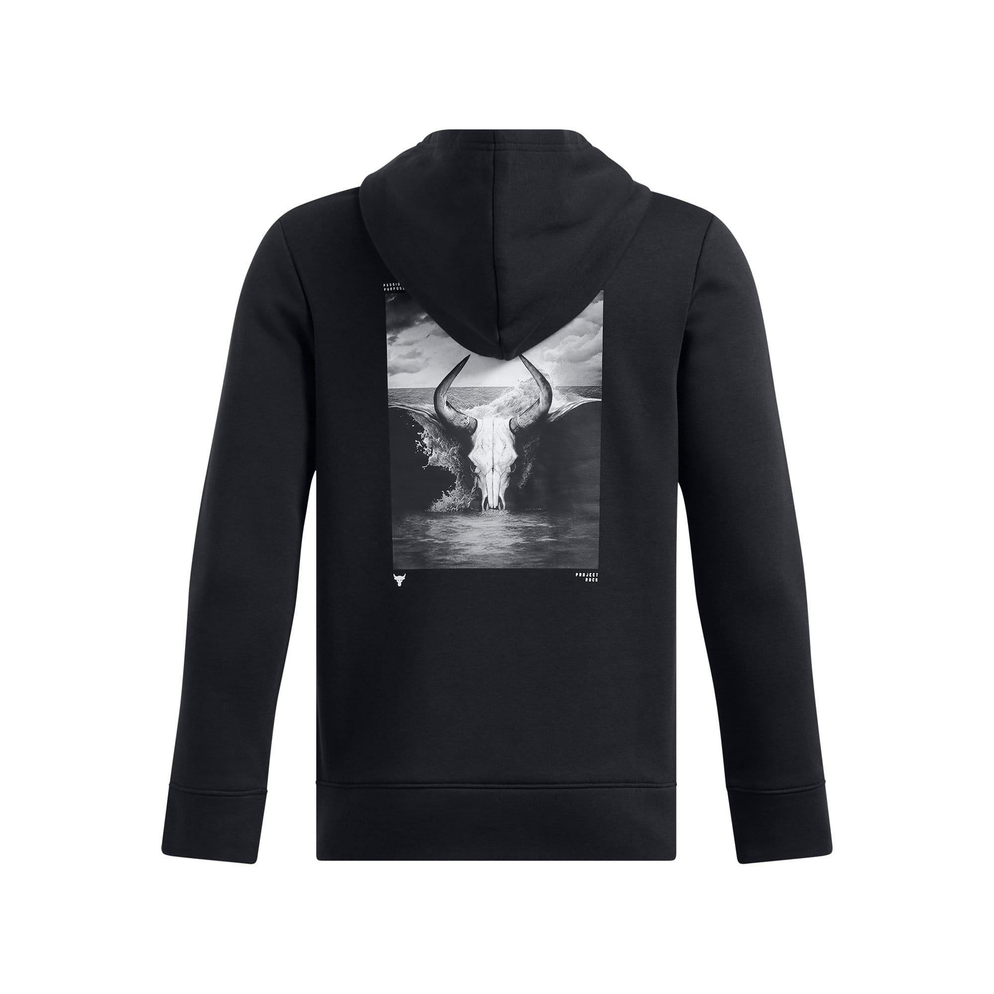 Black - Under Armour - Project Rock Rival Hoody - 2