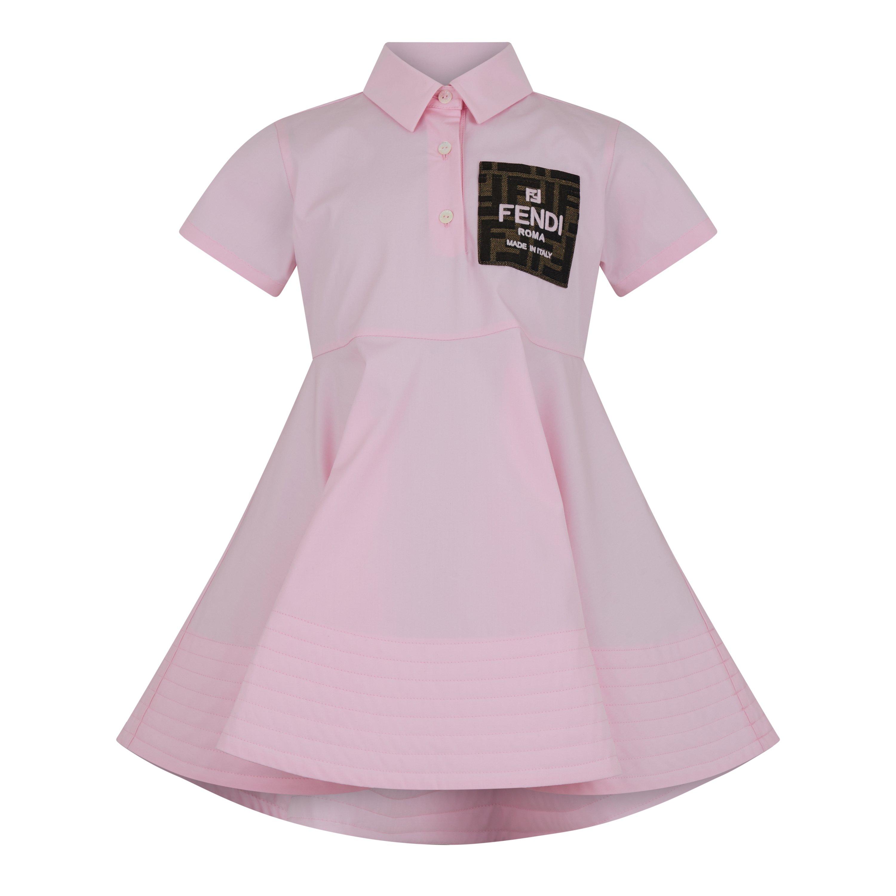 Pink F0QE5 - Fendi - Logo Patch Shirt Dress Juniors - 1