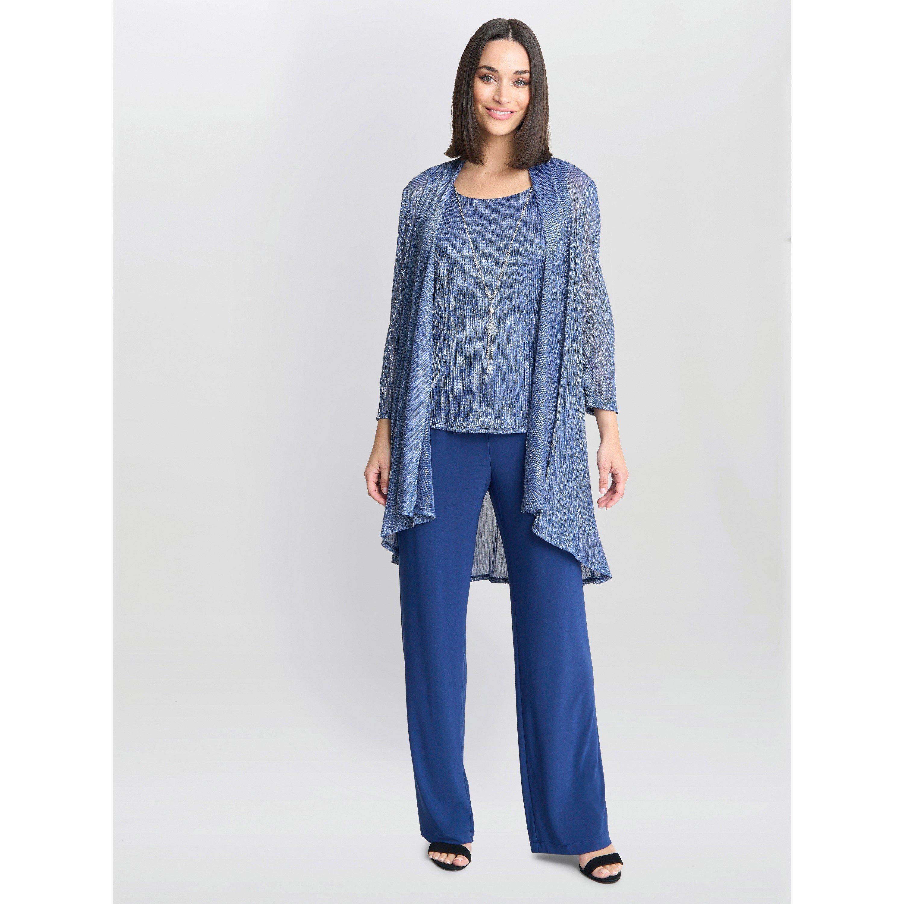 Petrol - Gina Bacconi - Natasha 3 Piece Metallic Trouser Suit - 1