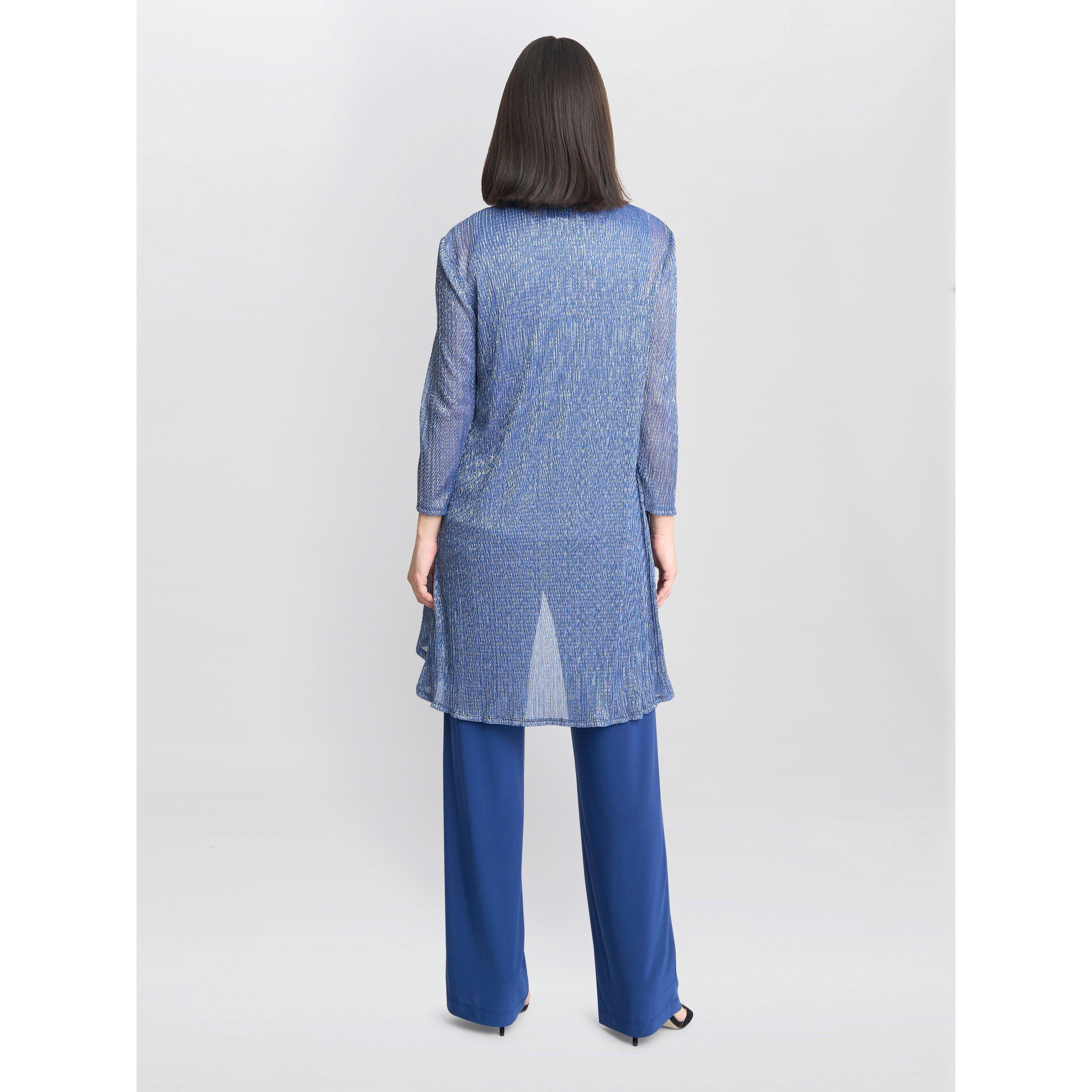 Petrol - Gina Bacconi - Natasha 3 Piece Metallic Trouser Suit - 2