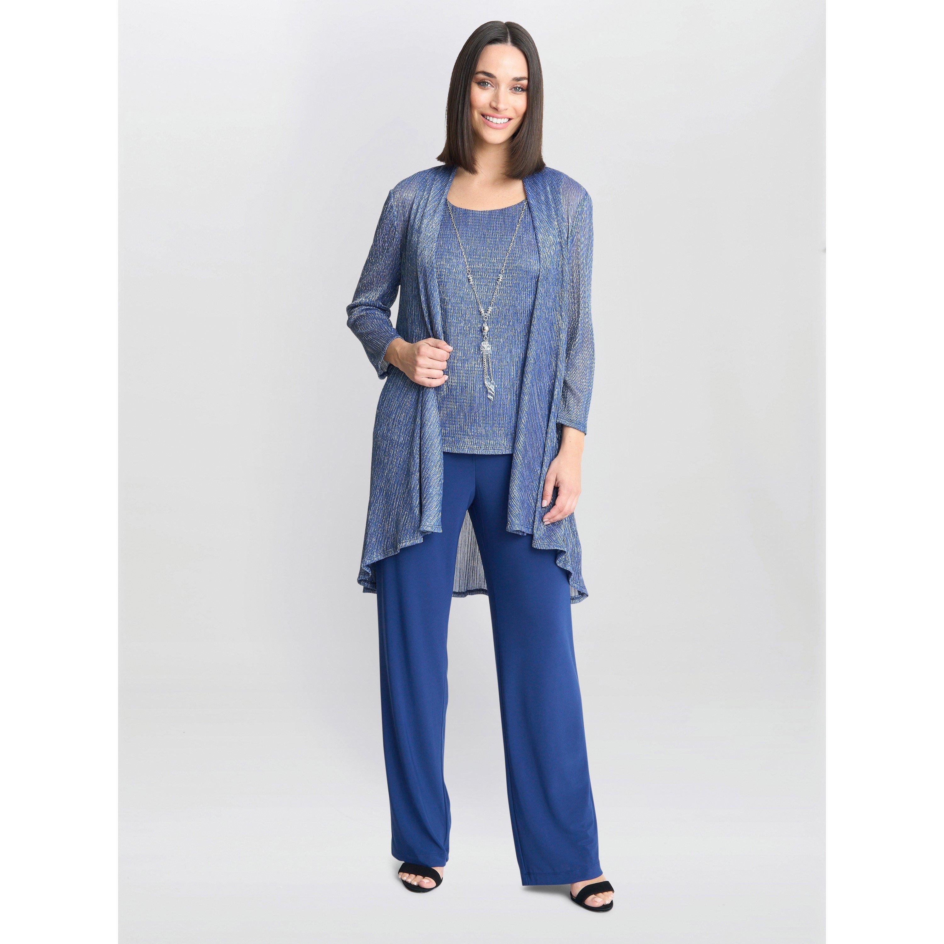 Petrol - Gina Bacconi - Natasha 3 Piece Metallic Trouser Suit - 3