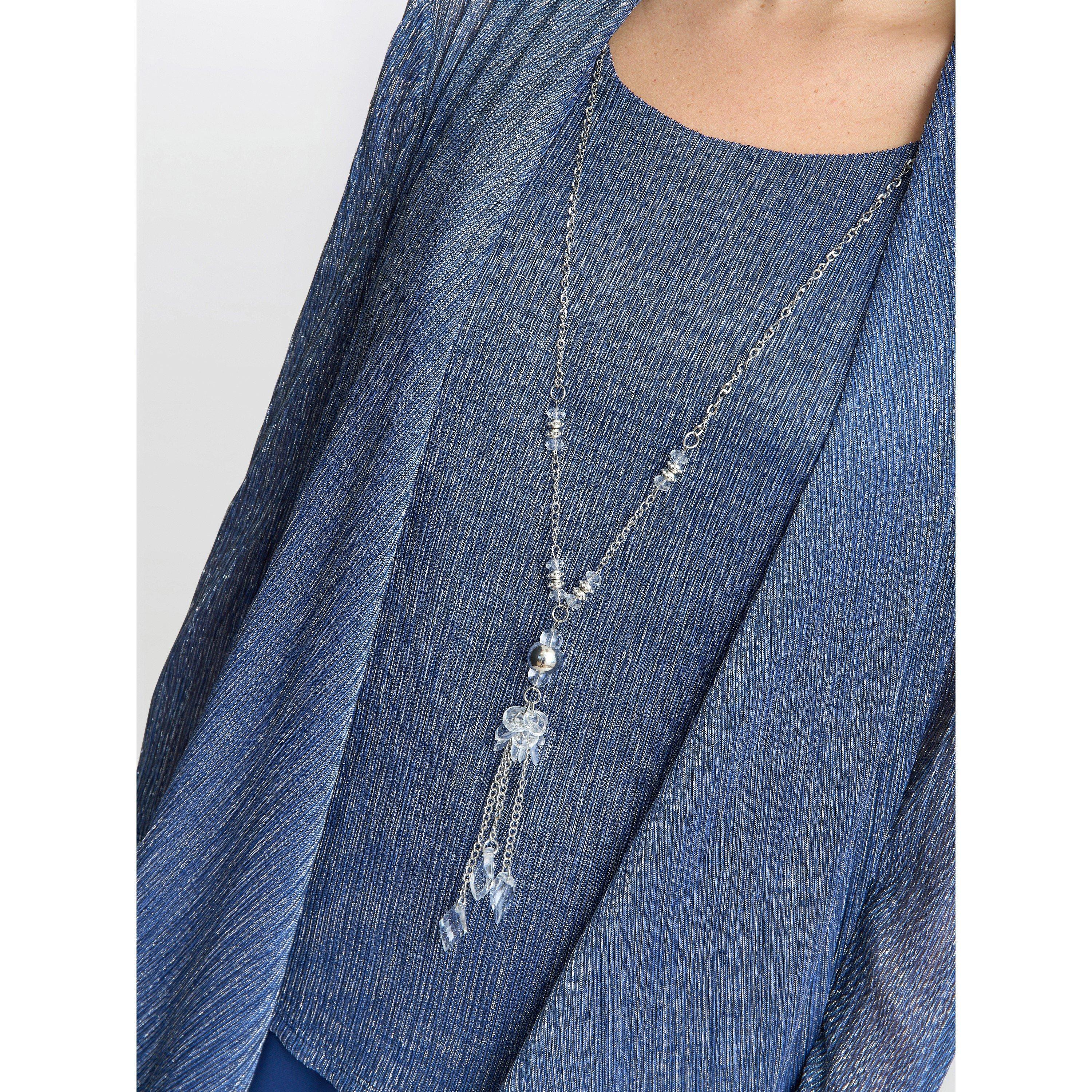 Petrol - Gina Bacconi - Natasha 3 Piece Metallic Trouser Suit - 5