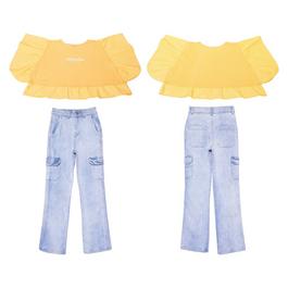 Studio Older Girl Frill T shirt and Cargo Jean