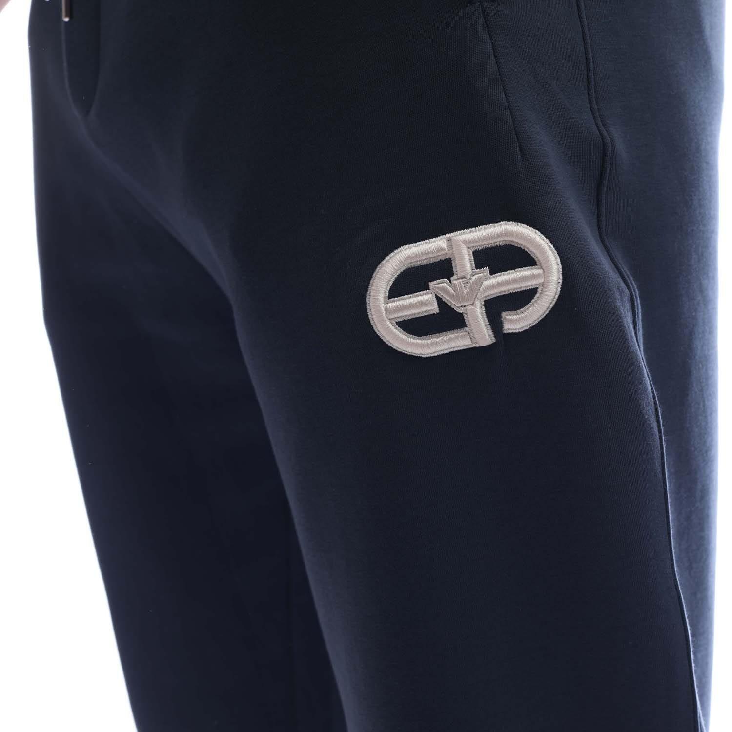 Navy - Emporio Armani - Jersey Joggers - 4