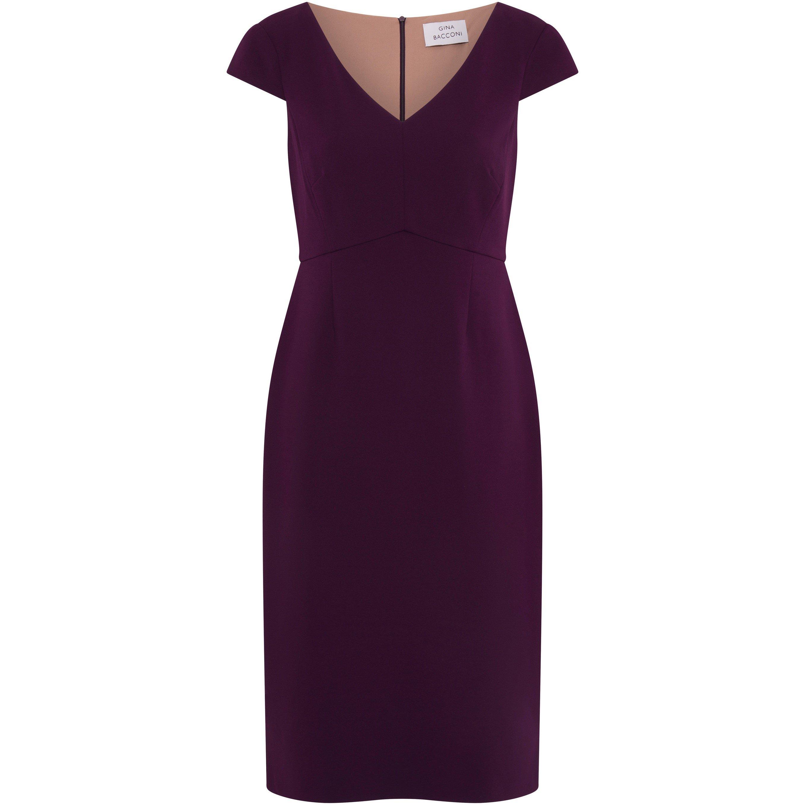 Gina Bacconi Women's Gilda Sheath Dress - Aubergine - 18