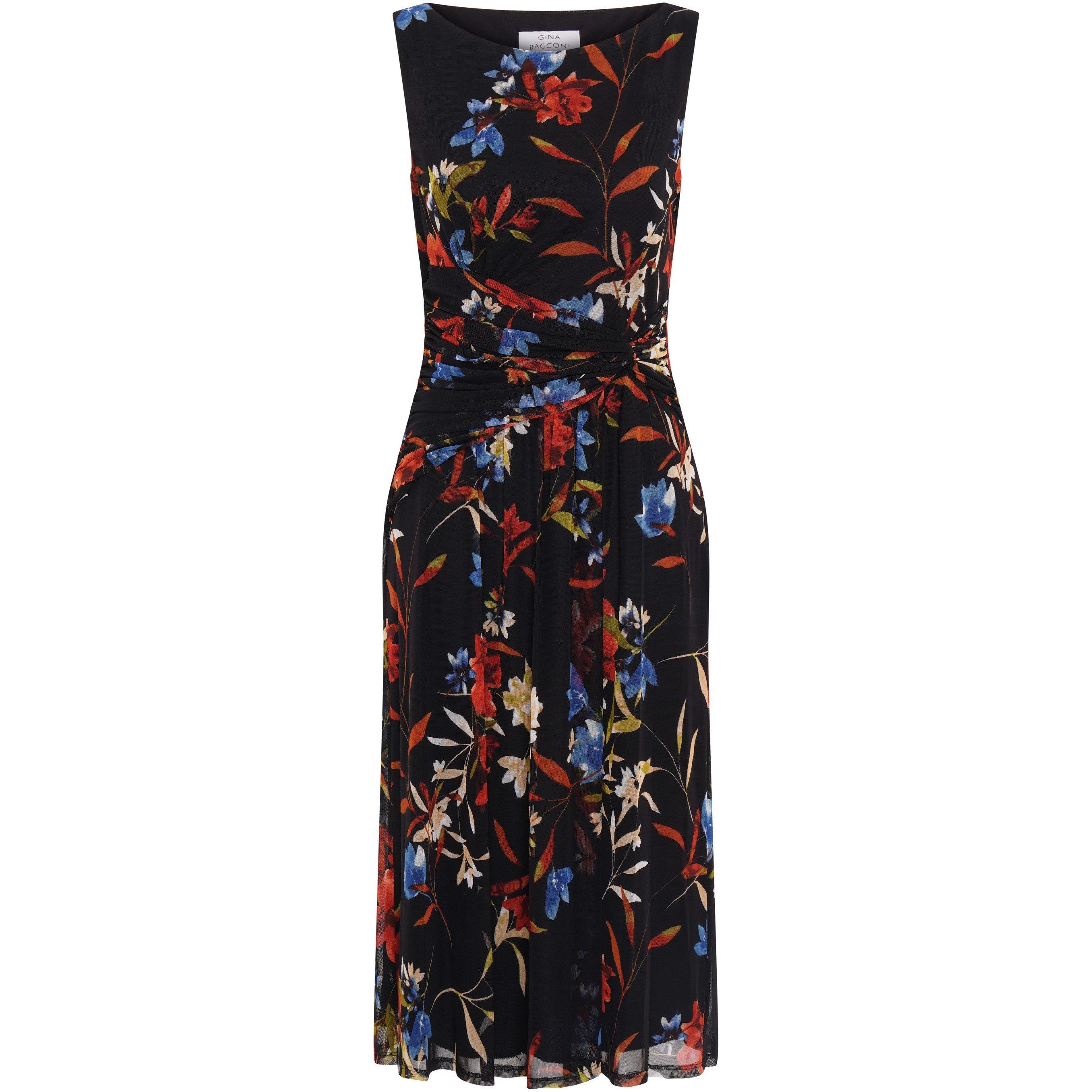 Black / Multi - Gina Bacconi - Sleeveless Floral Dress - 1