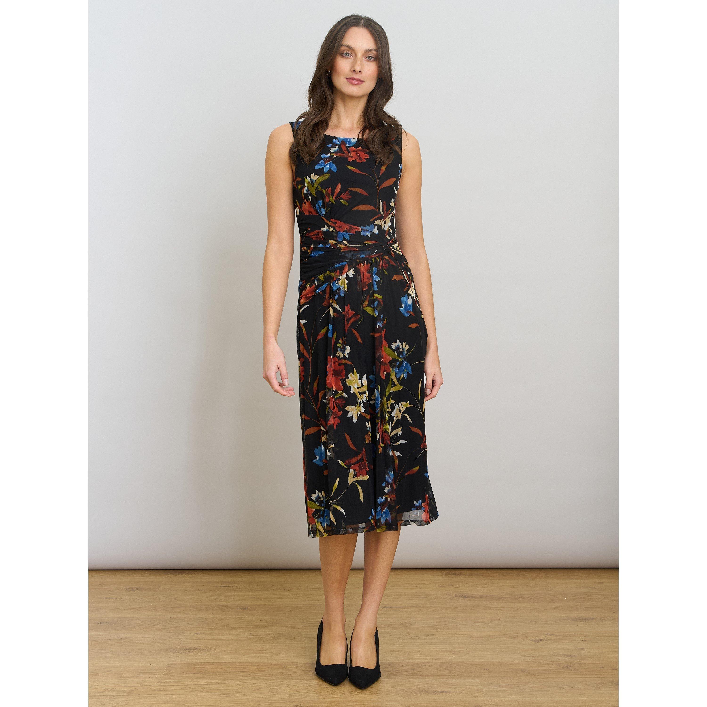 Black / Multi - Gina Bacconi - Sleeveless Floral Dress - 2
