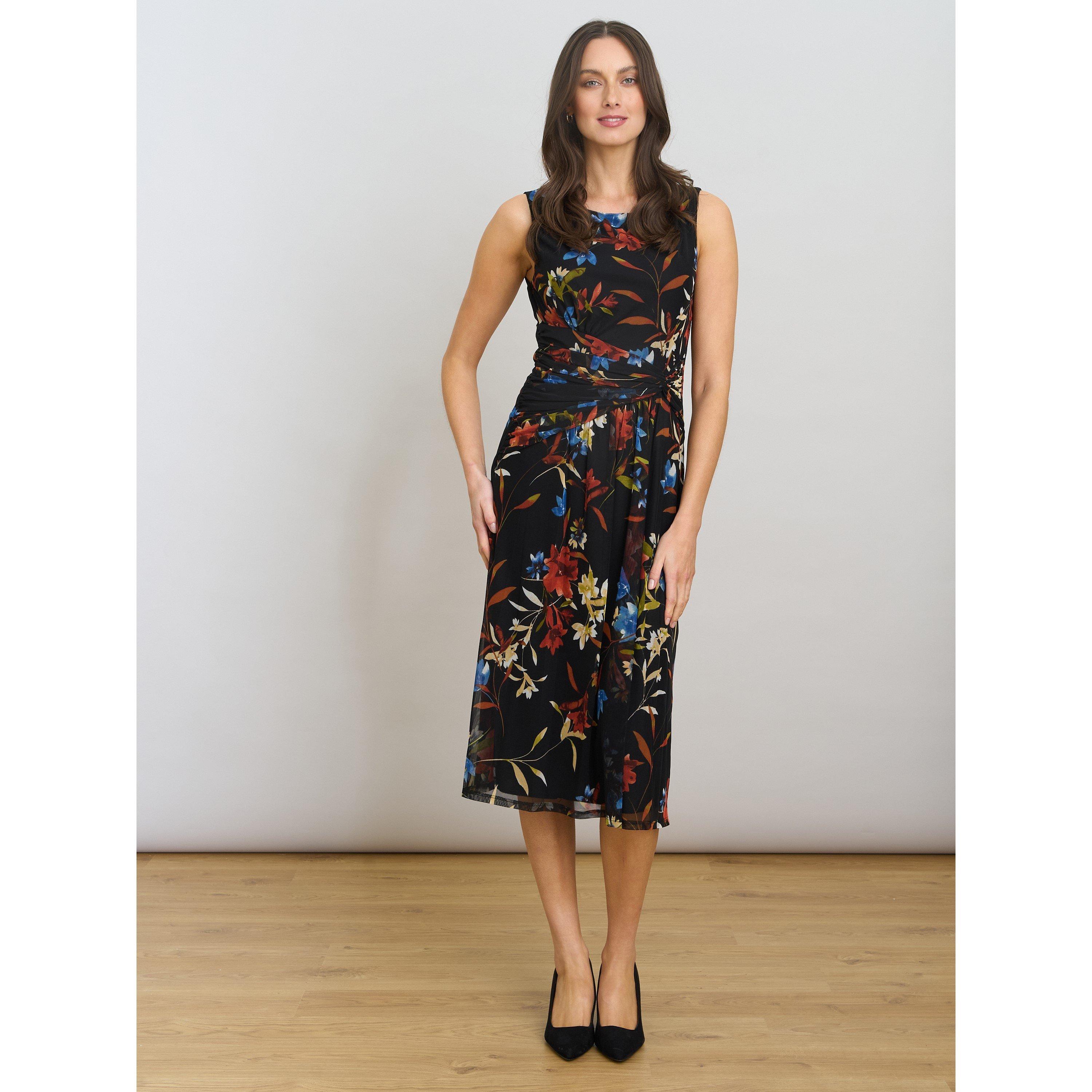 Black / Multi - Gina Bacconi - Sleeveless Floral Dress - 4