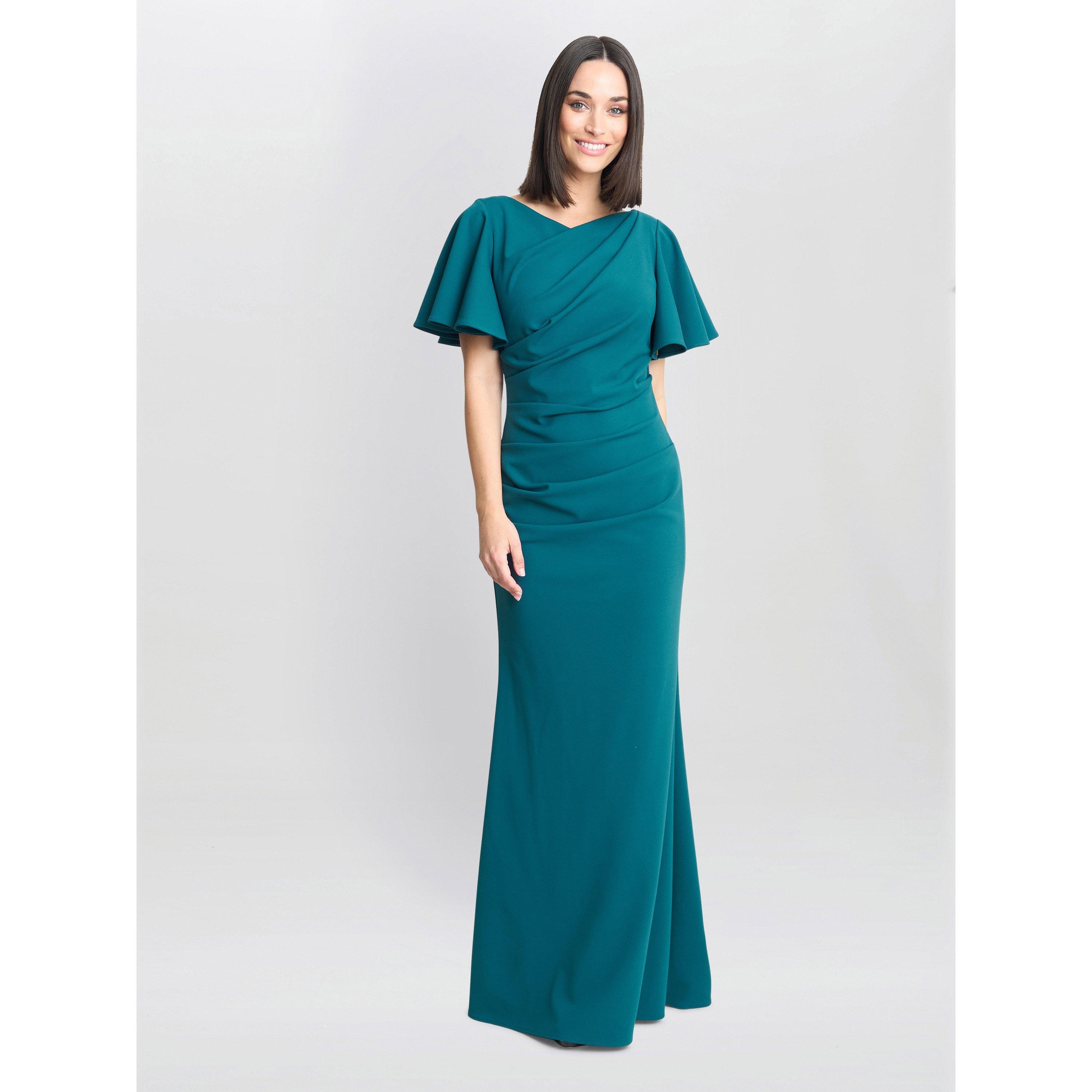 Gina Bacconi Women's Portia Crepe Maxi Dress - Green - 16