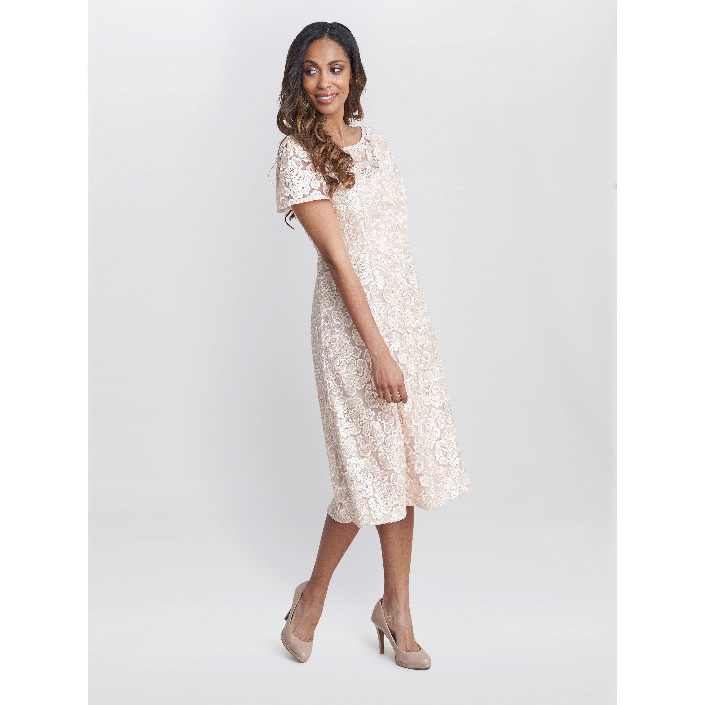 Gina Bacconi Women's Mylene Embroidered Floral A-Line Dress - Blush - 16
