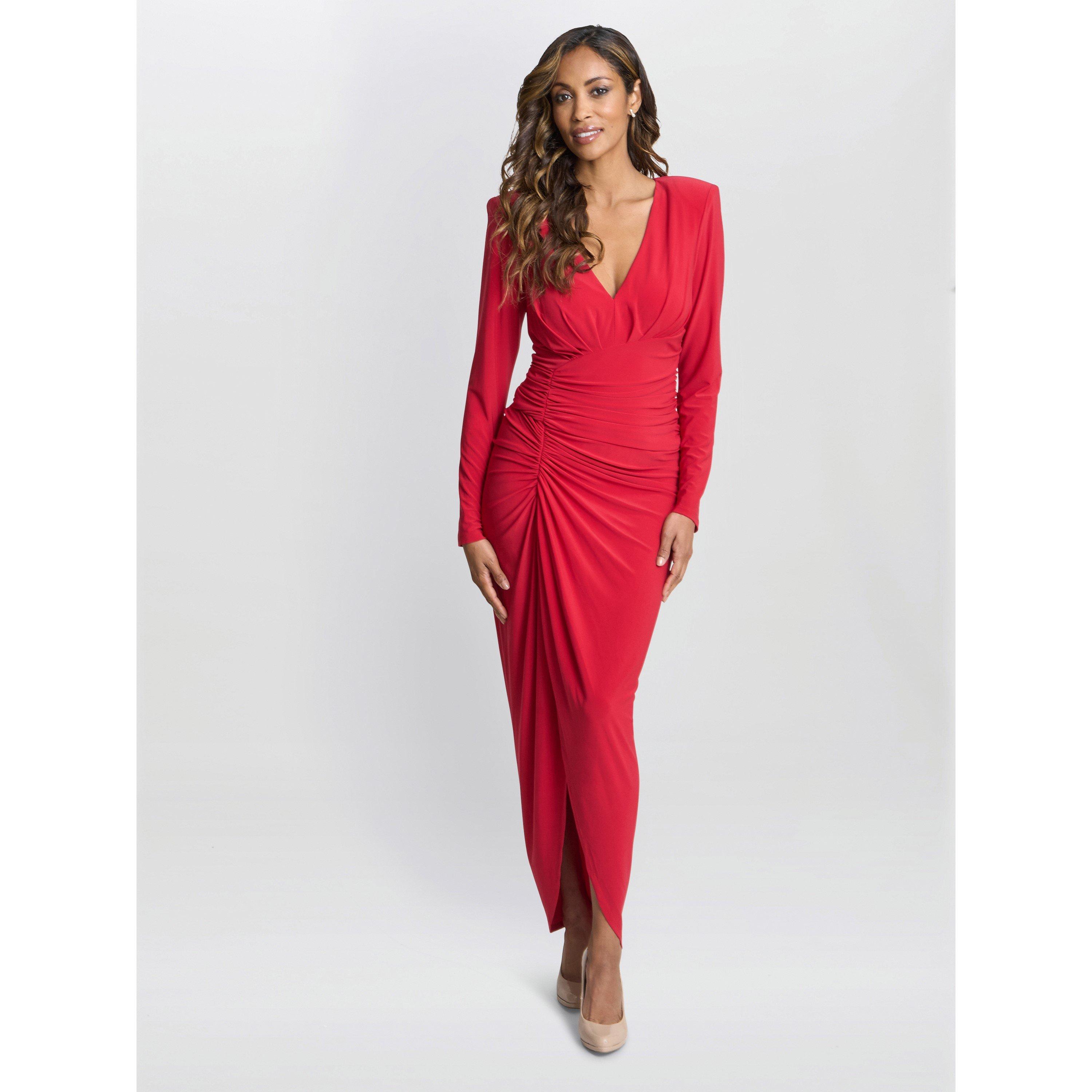 Red - Gina Bacconi - Women's Julianna Jersey Wrap Dress - 3